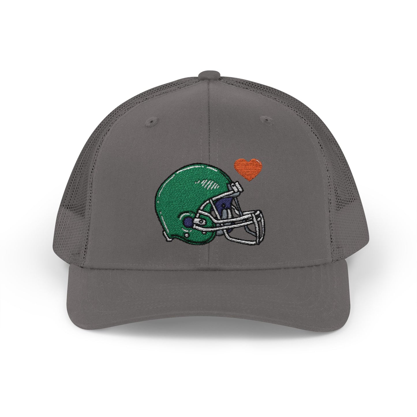 Snapback Trucker Cap with Football Heart Design - Perfect for Sports Fans, Gifts for Gamers, Casual Outings, Tailgating, and Team Spirit - product image