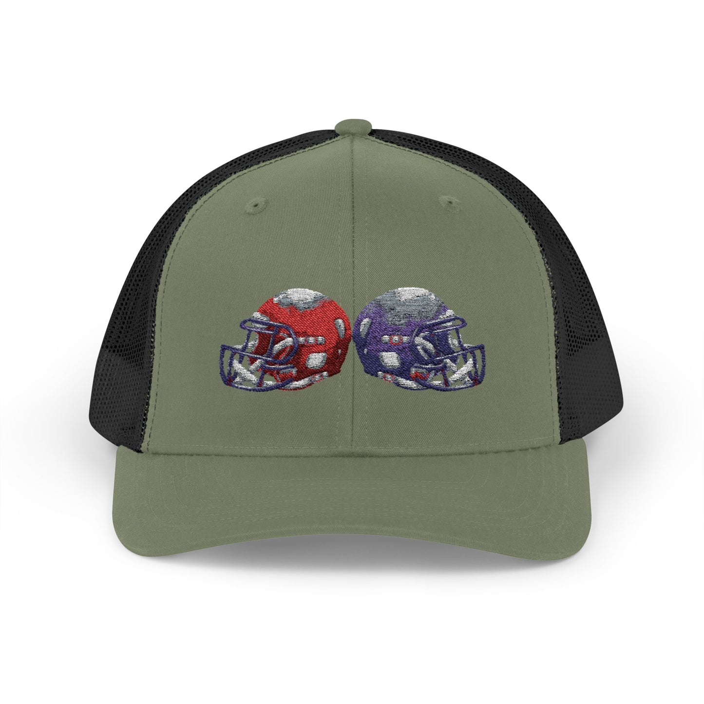 Sporty Snapback Trucker Cap with Football Helmets, Baseball Cap, Outdoor Activity Hat, Gift for Sports Fans, Team Spirit Wear