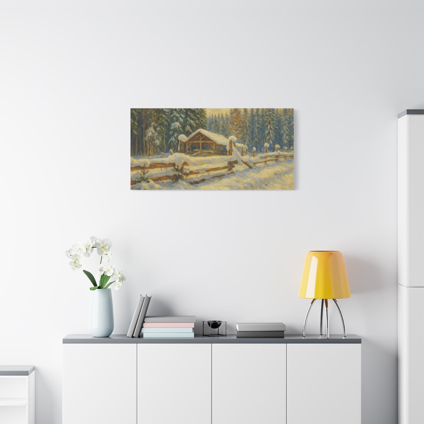 Canvas Wall Art, Winter Landscape Print, Home Decor, Rustic Art, Gift for Nature Lovers, Holiday Decoration