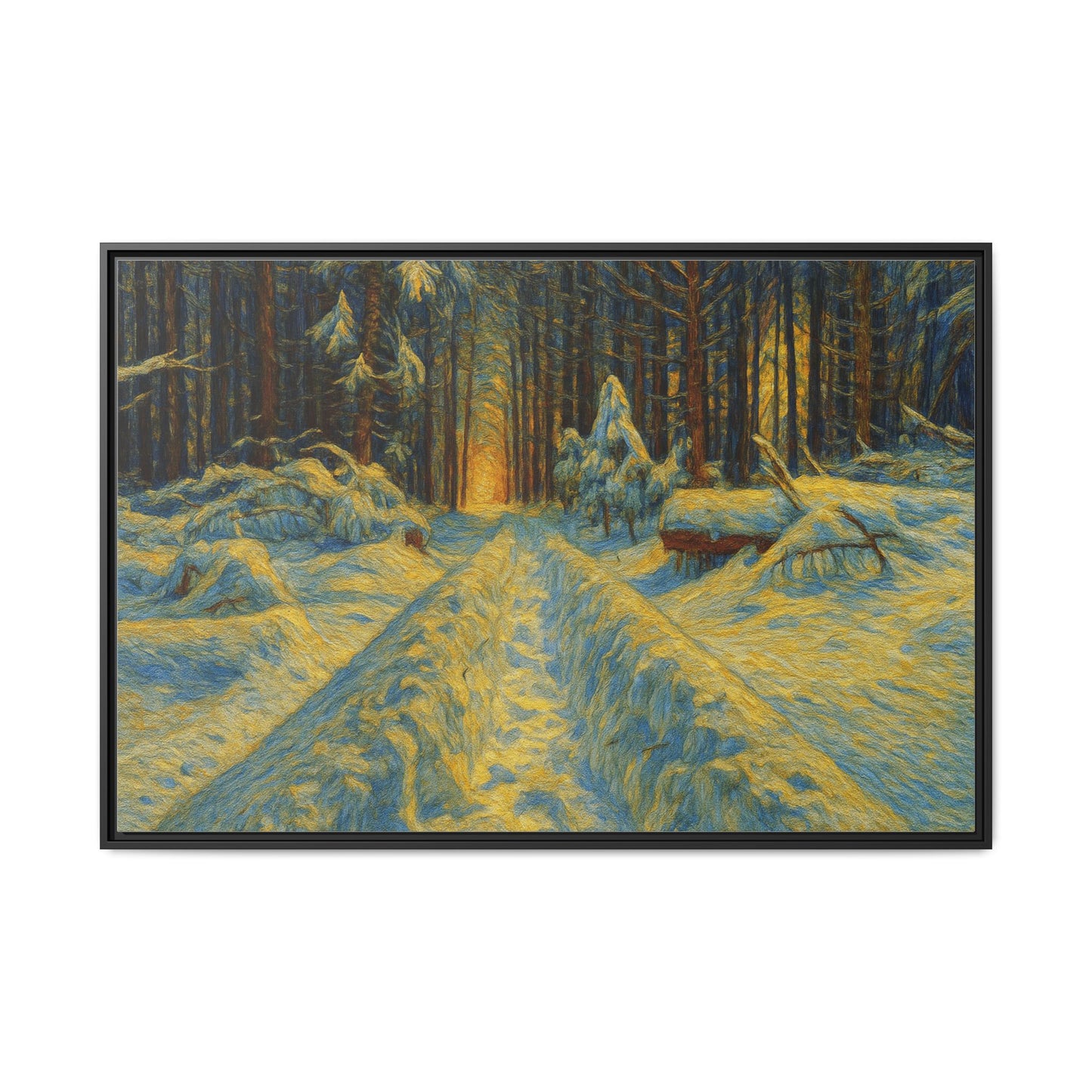 Canvas Art, Winter Landscape Wall Decor, Nature Lovers Gift, Seasonal Decor, Holiday Wall Art, Cozy Home Decoration, Framed Matte Canvas