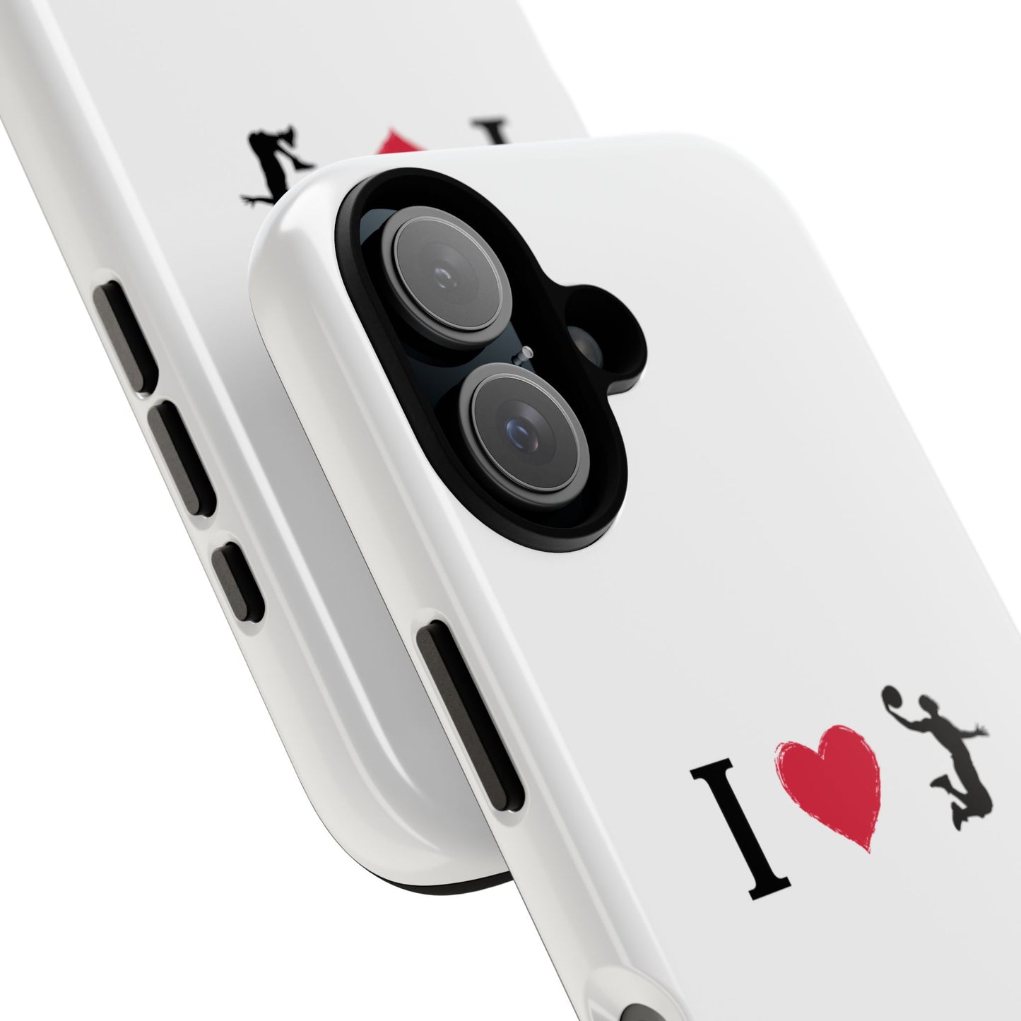 I Love Basketball Phone Case, Sporty Cell Cover, Basketball Gift for Players, Tough Cases, Love for Sports Accessories