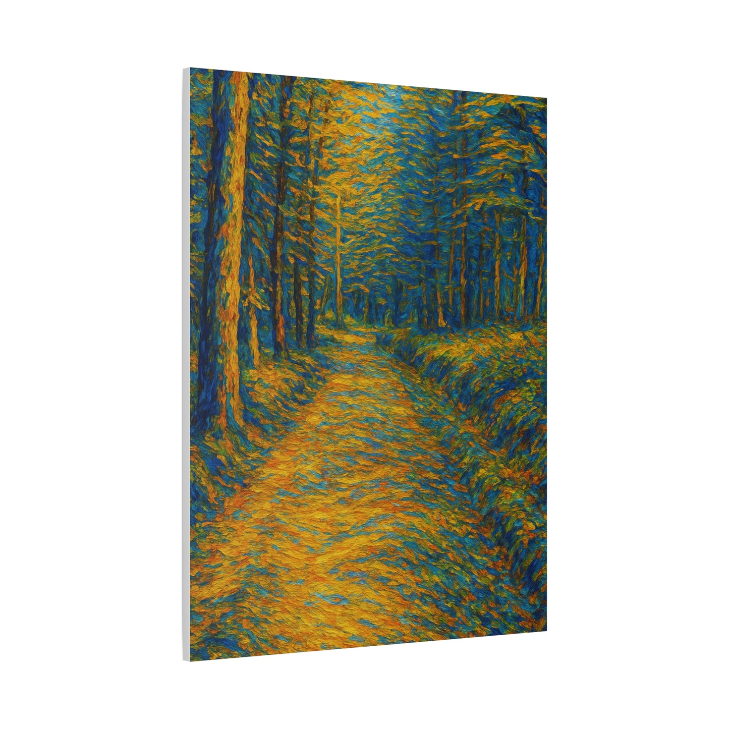 Van Gogh Style Forest Canvas Art | Nature Wall Decor, Home Office Accent, Gift for Nature Lovers, Gallery Wrapped, Living Room Wall Art