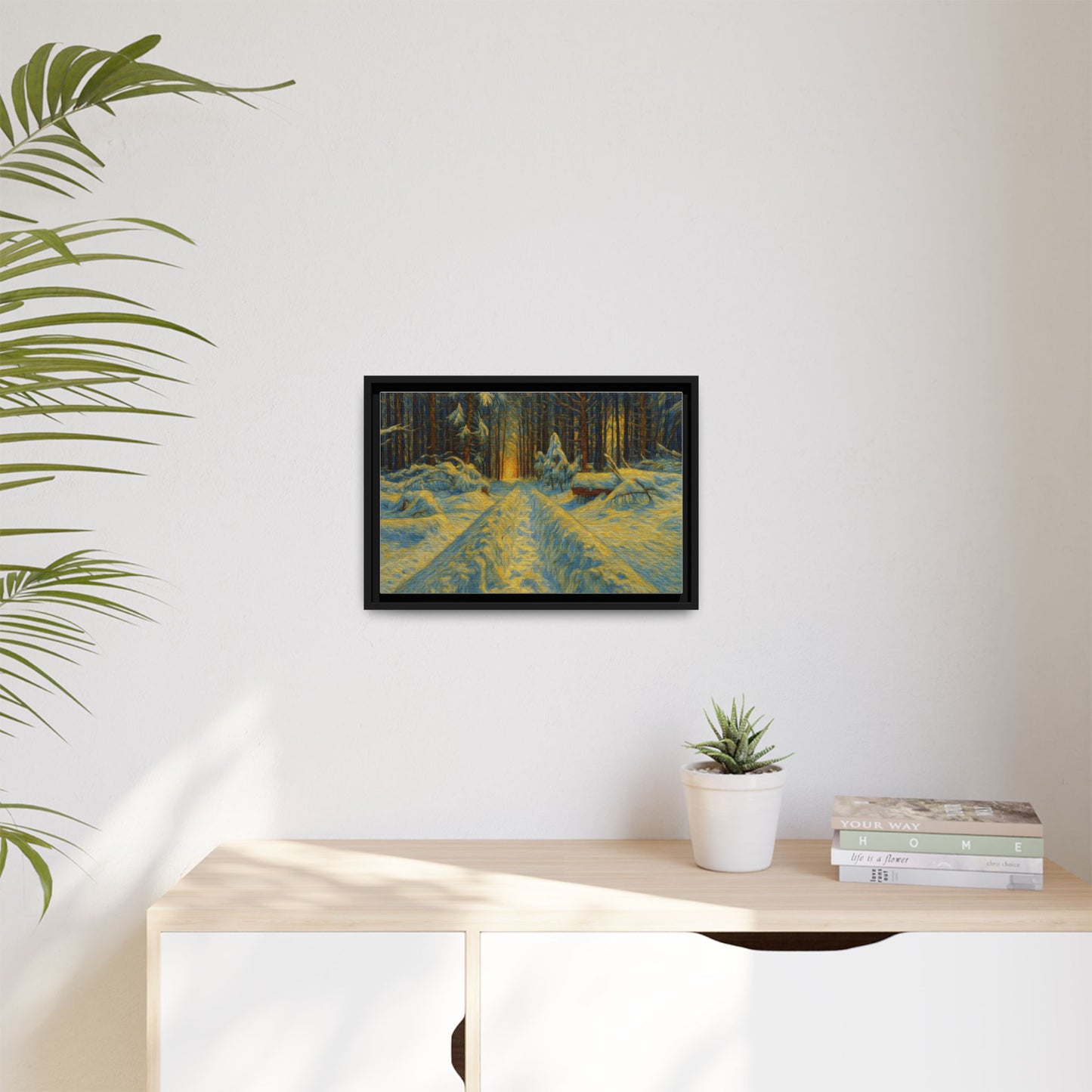 Canvas Art, Winter Landscape Wall Decor, Nature Lovers Gift, Seasonal Decor, Holiday Wall Art, Cozy Home Decoration, Framed Matte Canvas