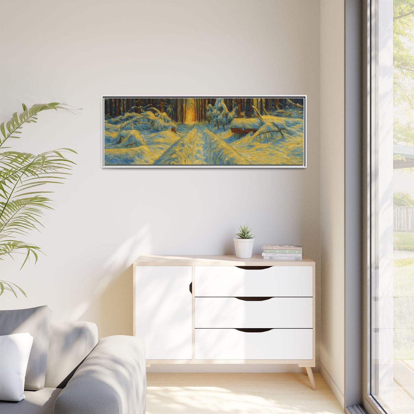 Canvas Art, Winter Landscape Wall Decor, Nature Lovers Gift, Seasonal Decor, Holiday Wall Art, Cozy Home Decoration, Framed Matte Canvas