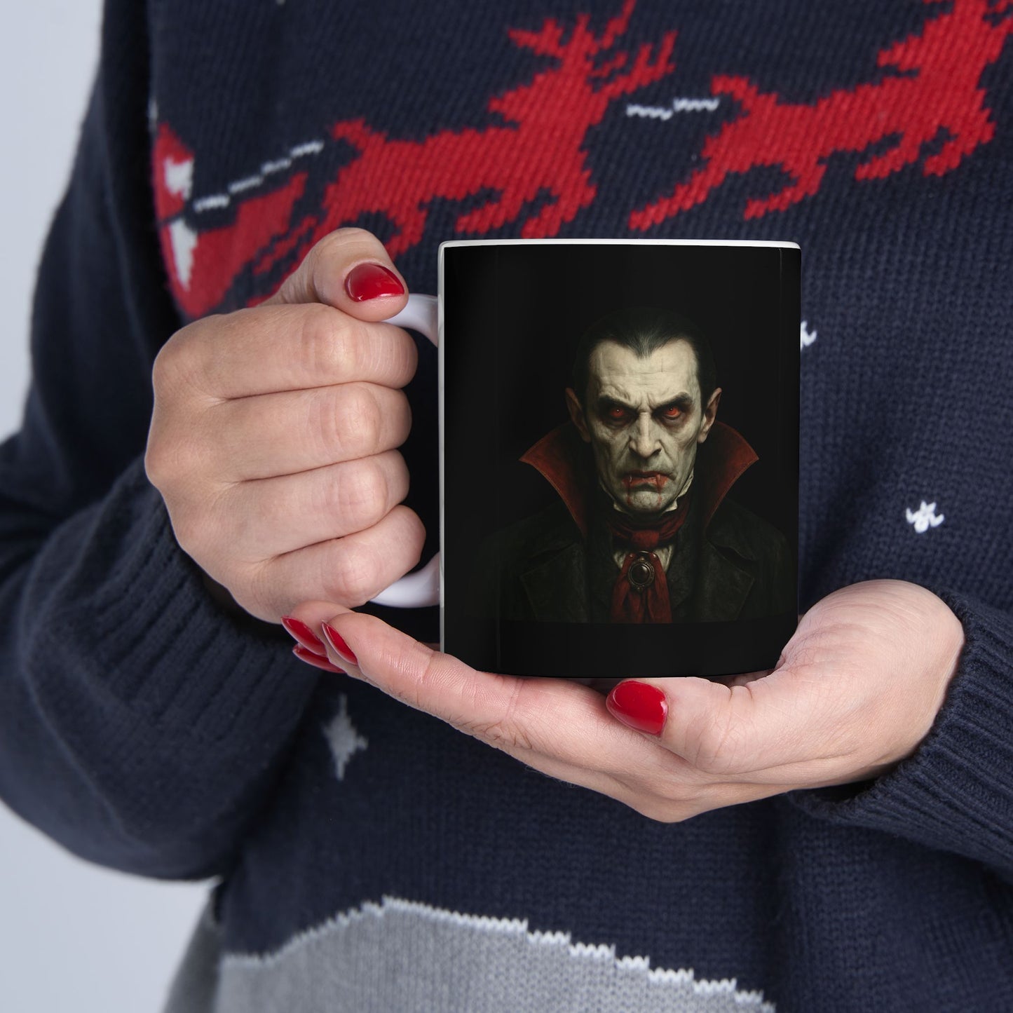 Gothic Dracula Vampire Ceramic Mug, Perfect for Halloween, Spooky Gifts, Coffee Lovers, Home Decor, 11oz & 15oz Sizes