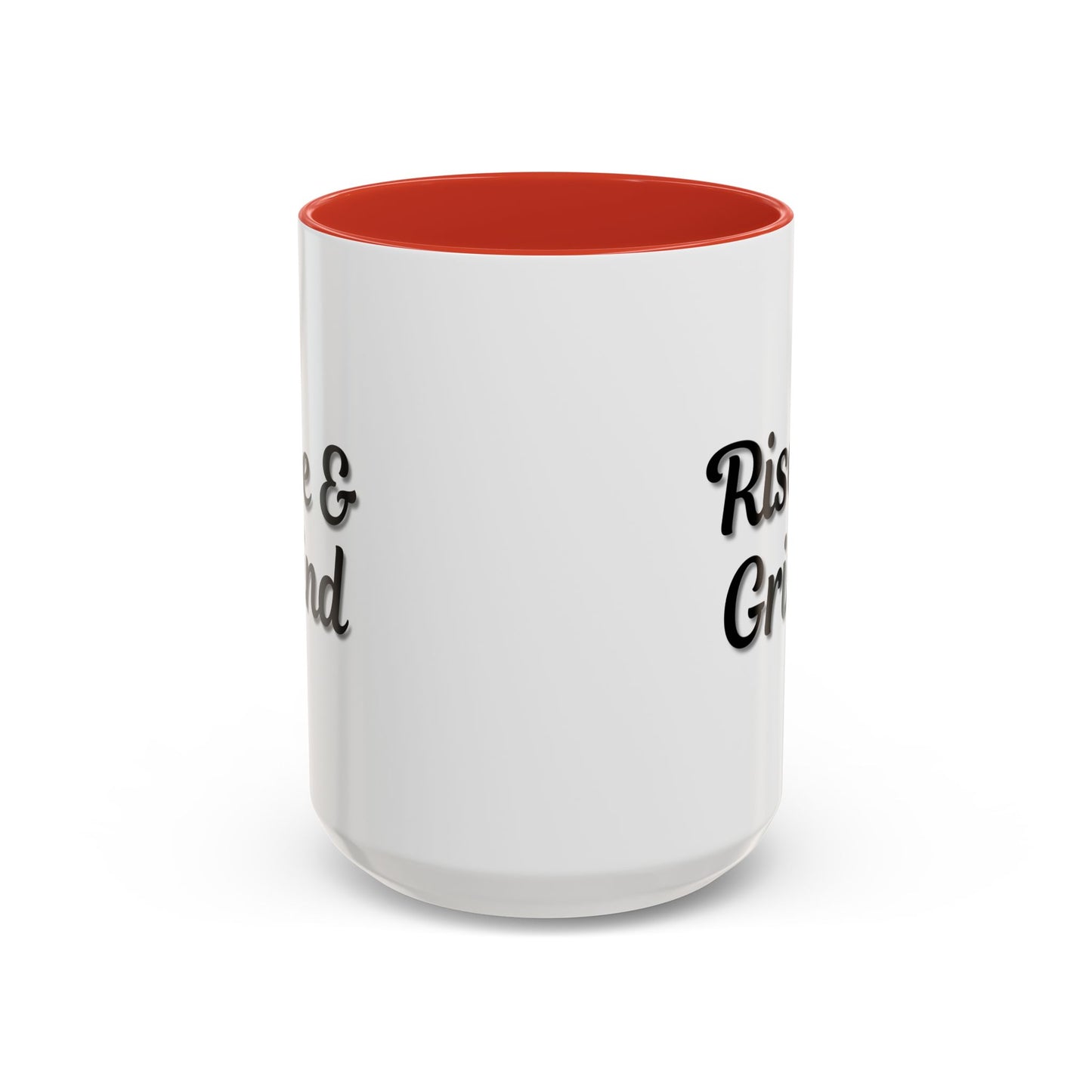 Rise & Grind Coffee Mug – Motivational Black Accent Mug for Daily Inspiration