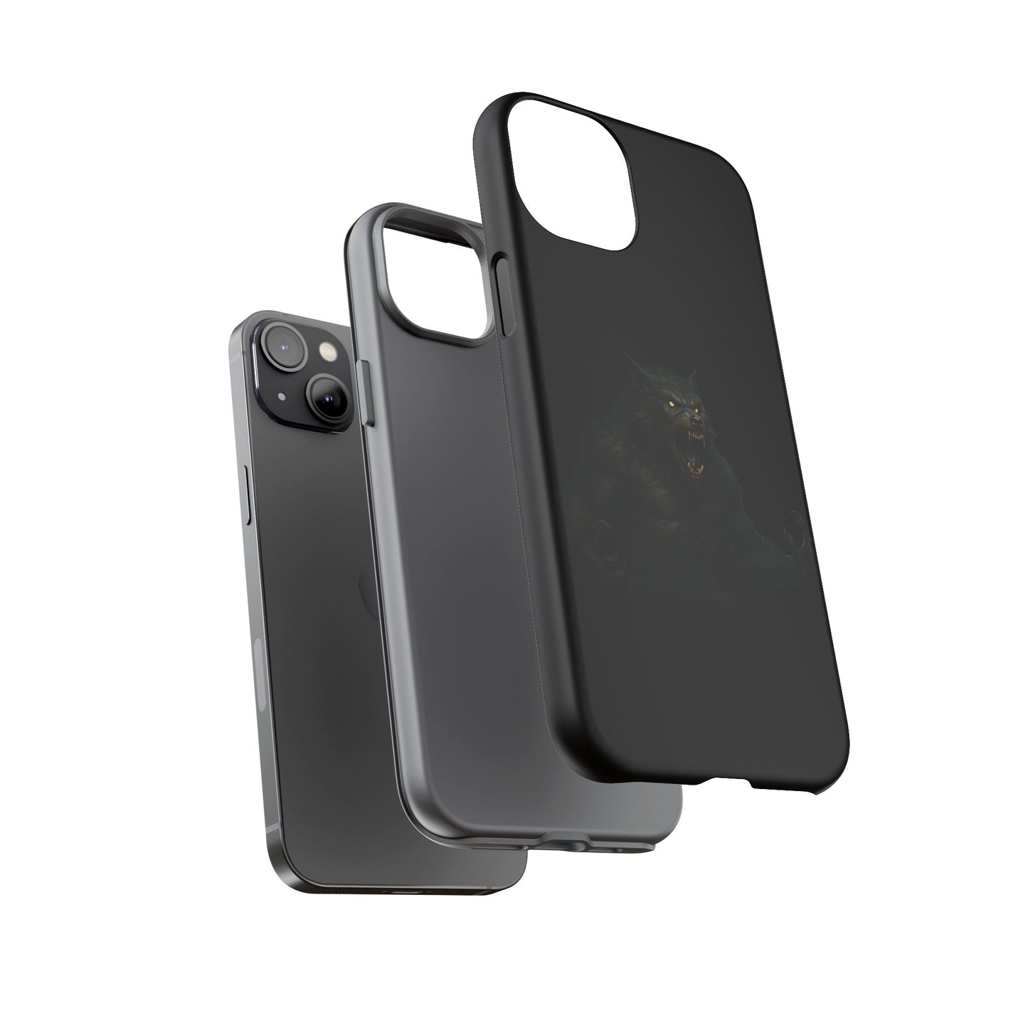 Werewolf Phone Case, Tough Cases, Black Panther Design, Gift for Animal Lovers, Phone Accessories, Fierce Phone Protection