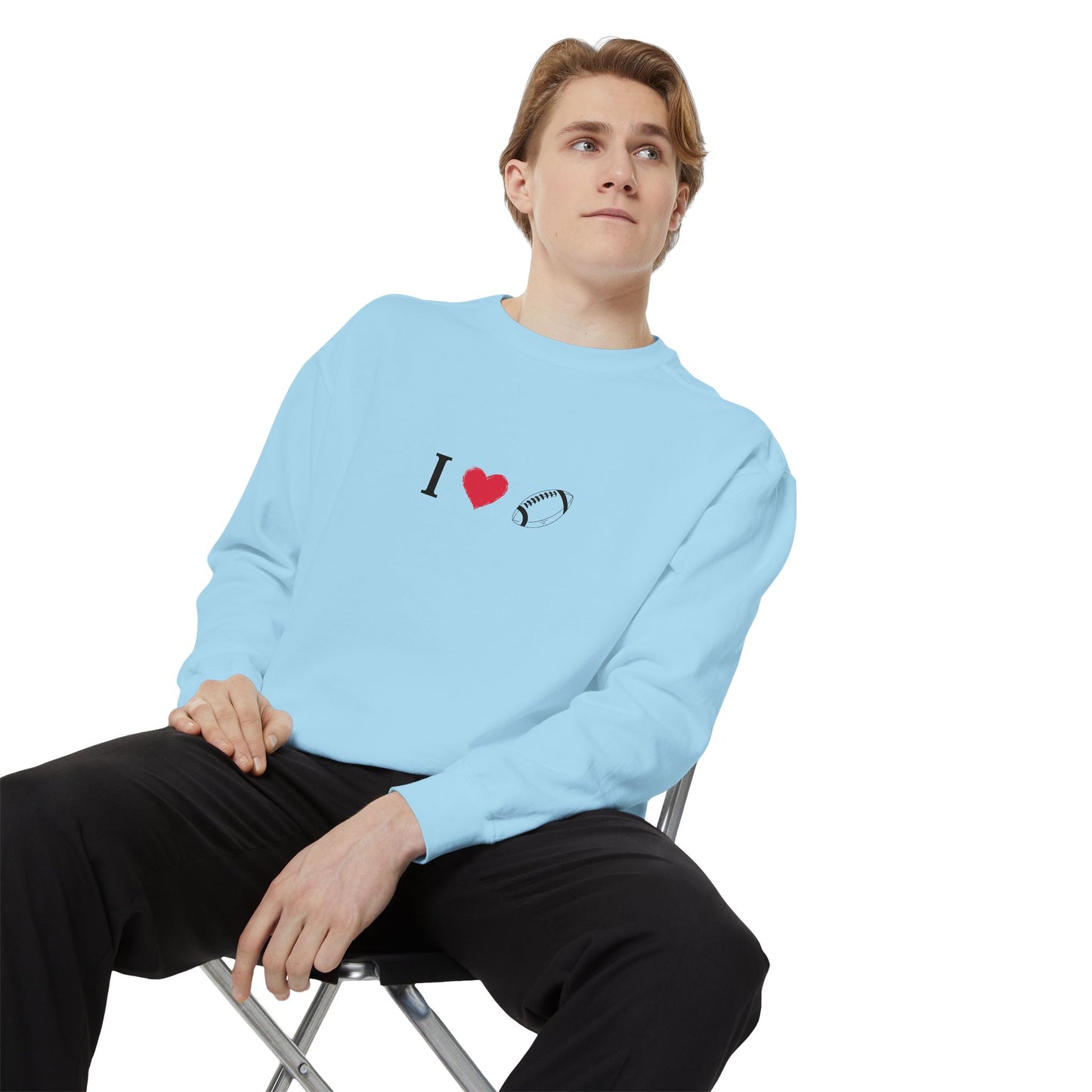 Unisex Sweatshirt, I love Football, Cozy, Perfect for Everyday Wear, Gift Idea for Friends, Couples, and Special Occasions