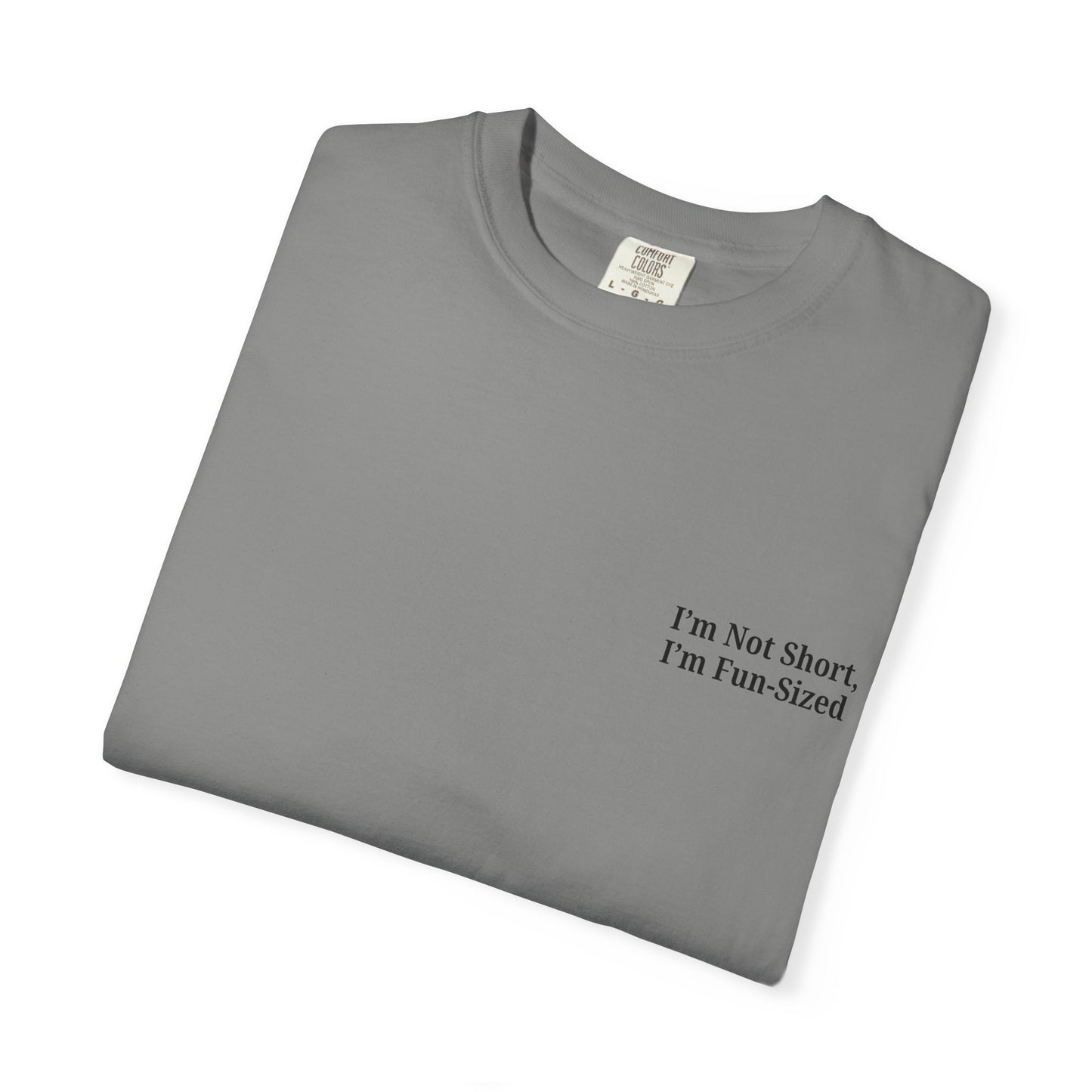 Playful Unisex Garment-Dyed T-shirt: I'm Not Short, I'm Fun Sized, Funny Shirt, Gift for Teens, Casual Wear, Birthday Gift, Humor Tee