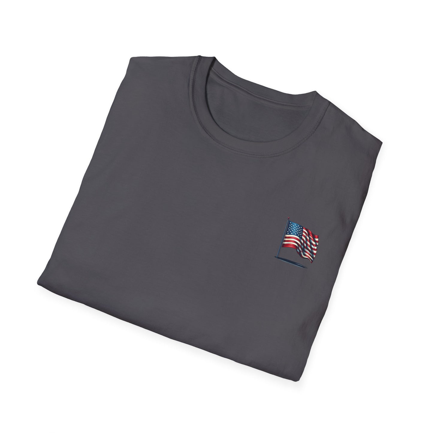 Patriotic Unisex Softstyle T-Shirt, American Flag Tee, USA Pride Shirt, Perfect for Independence Day, Casual Wear