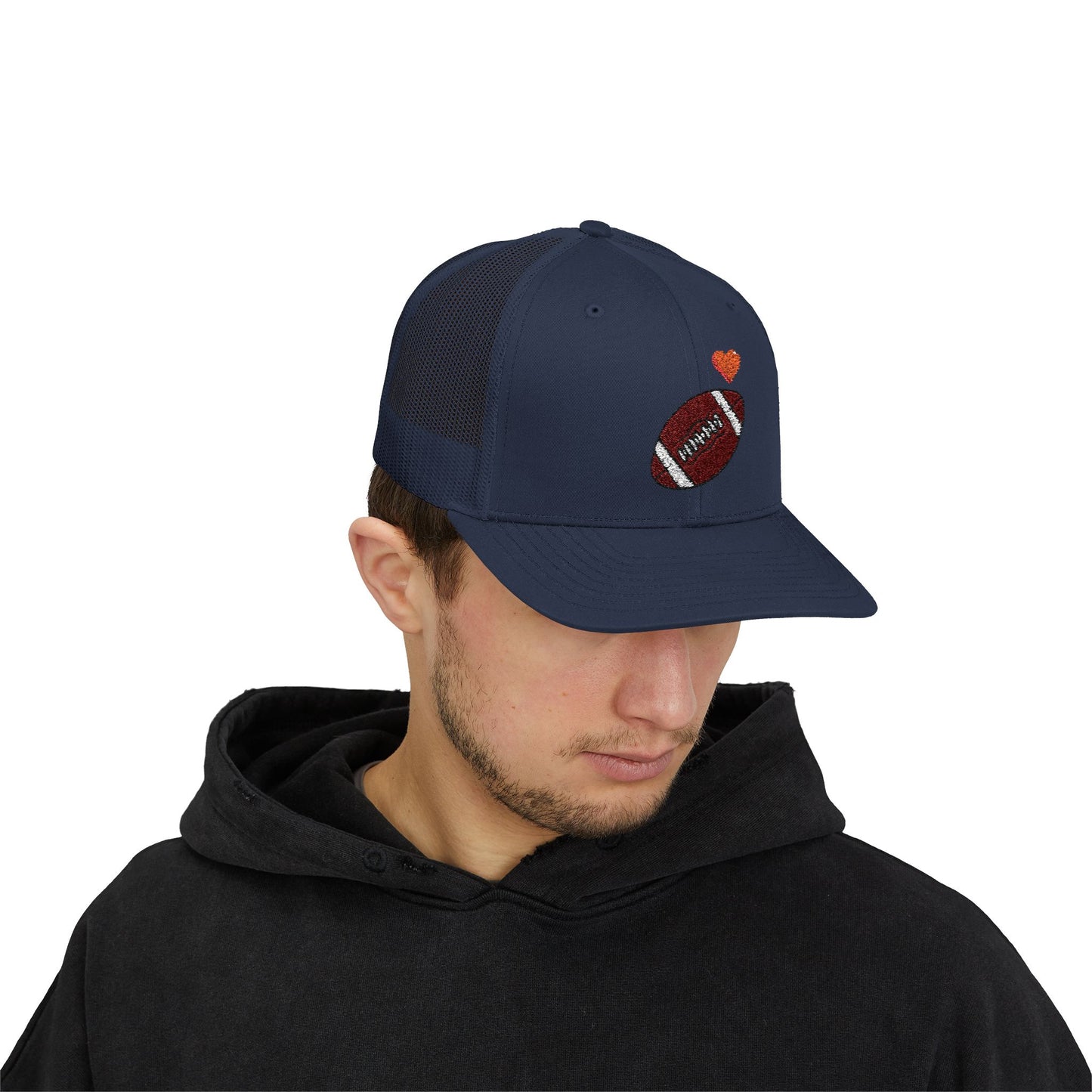 Football Love Snapback Trucker Cap, Sports Hat, Gift for Sports Fans, Casual Wear, Outdoor Activities