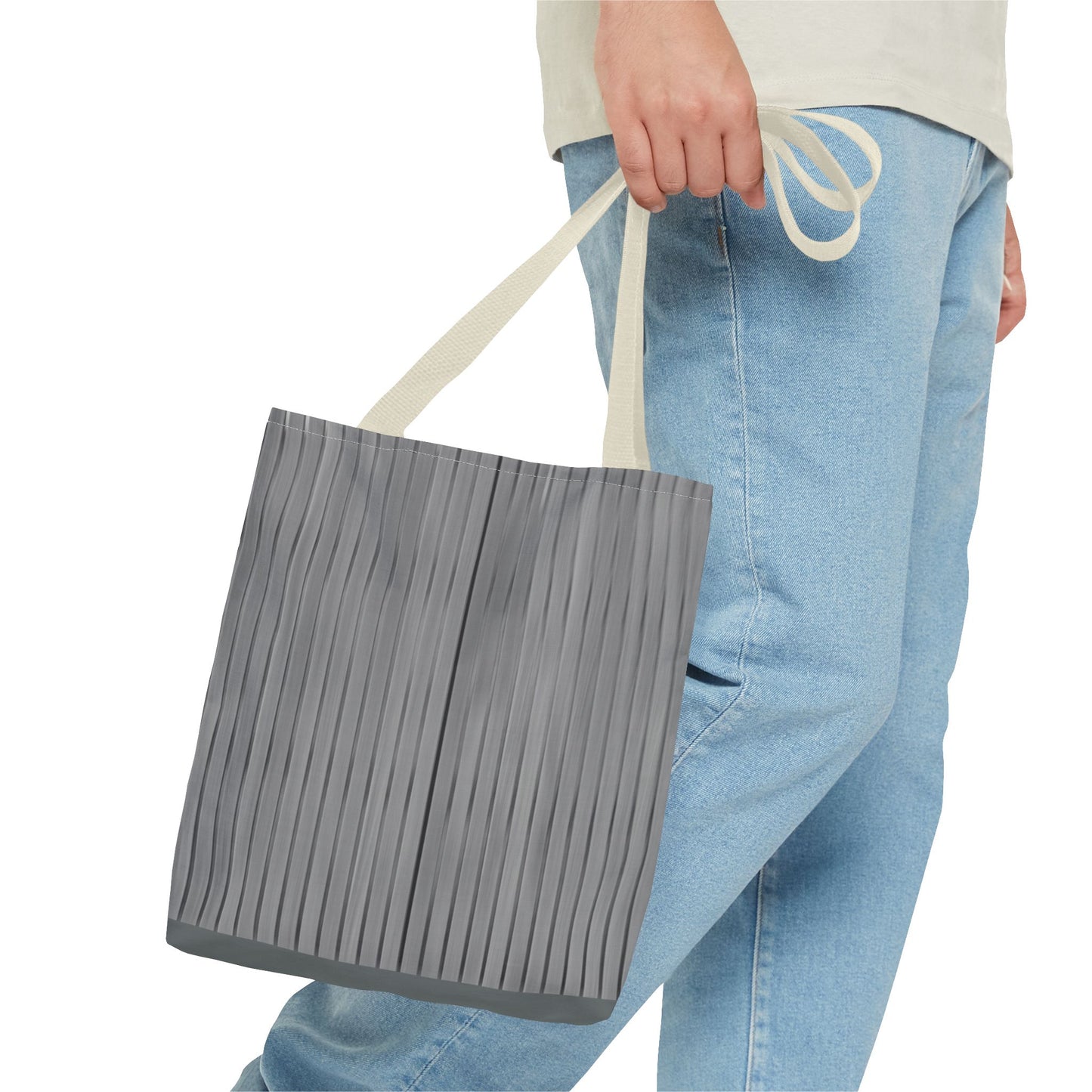 Stylish Gray Striped Tote Bag for Everyday Use