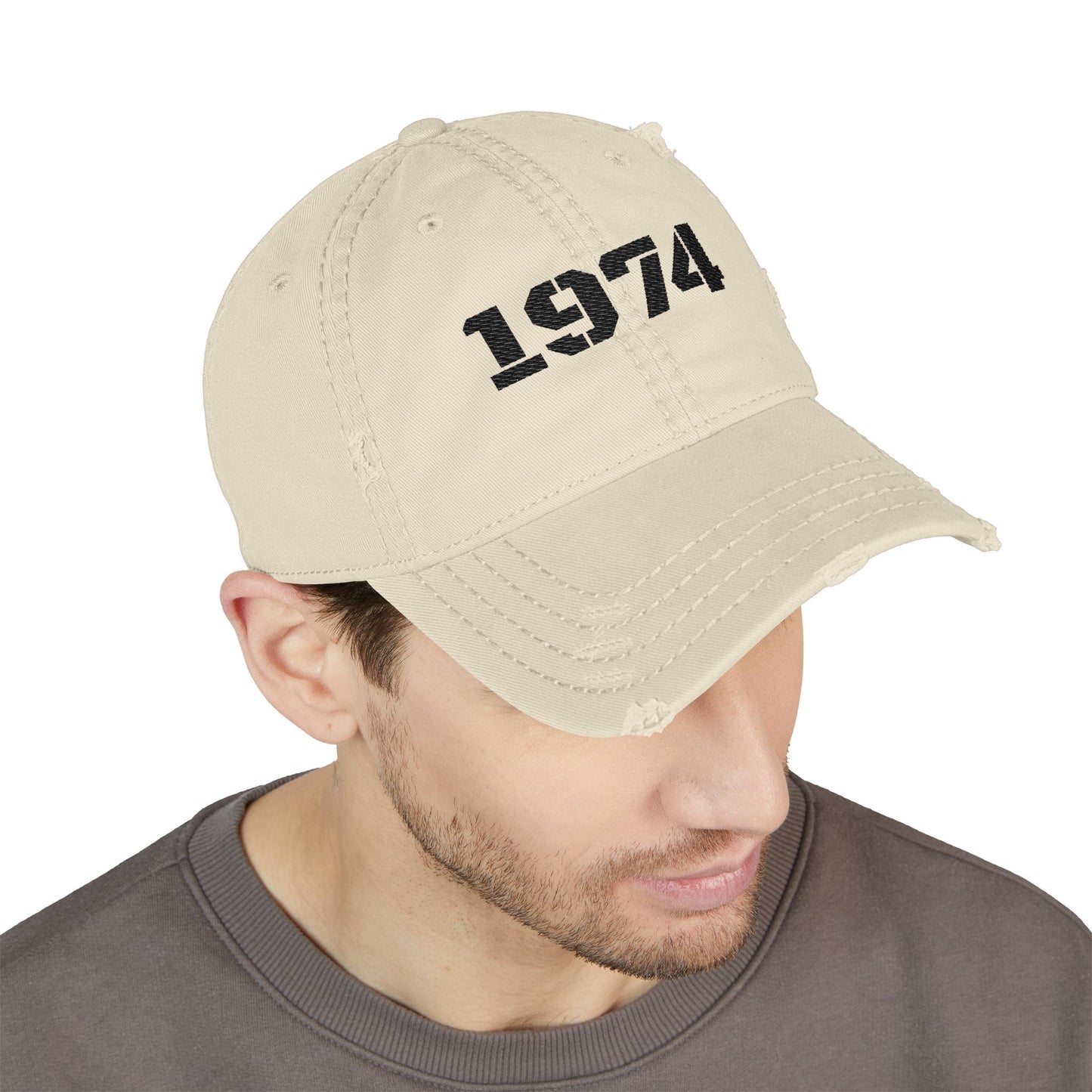 Distressed Dad Hat with Embroidered 1974, Vintage Cap for Dads, Casual Lifestyle Hat, Father's Day Gift, Birthday Gift for Men