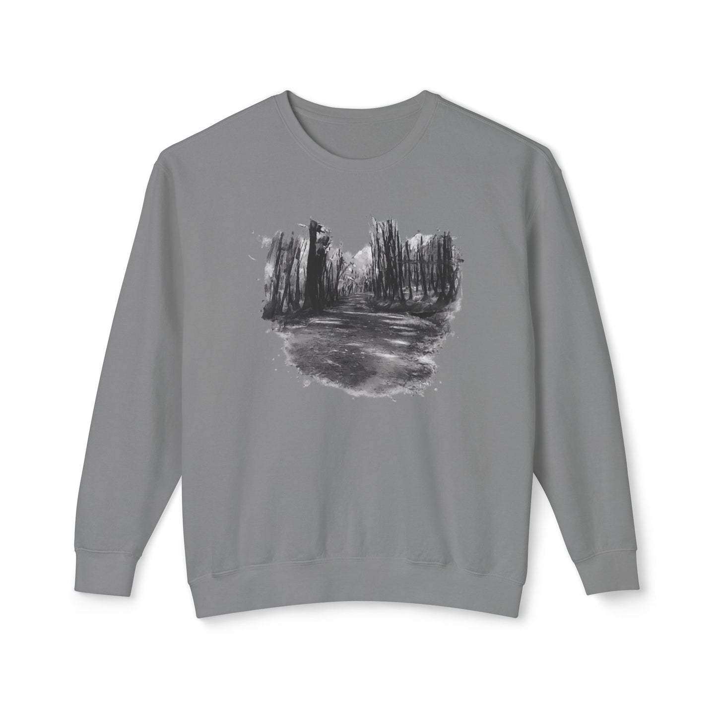 Scenic Minimalist Crewneck Sweatshirt - Cozy Art Tee for Nature Lovers, Gift for Her, Layering Essential, Perfect for Fall, Everyday Wear