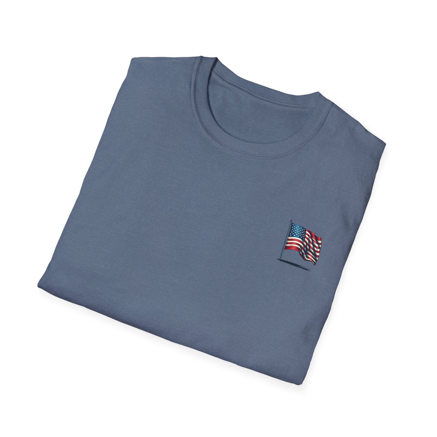 Patriotic Unisex Softstyle T-Shirt, American Flag Tee, USA Pride Shirt, Perfect for Independence Day, Casual Wear
