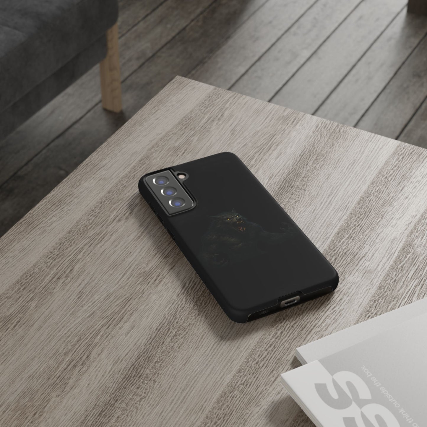 Werewolf Phone Case, Tough Cases, Black Panther Design, Gift for Animal Lovers, Phone Accessories, Fierce Phone Protection