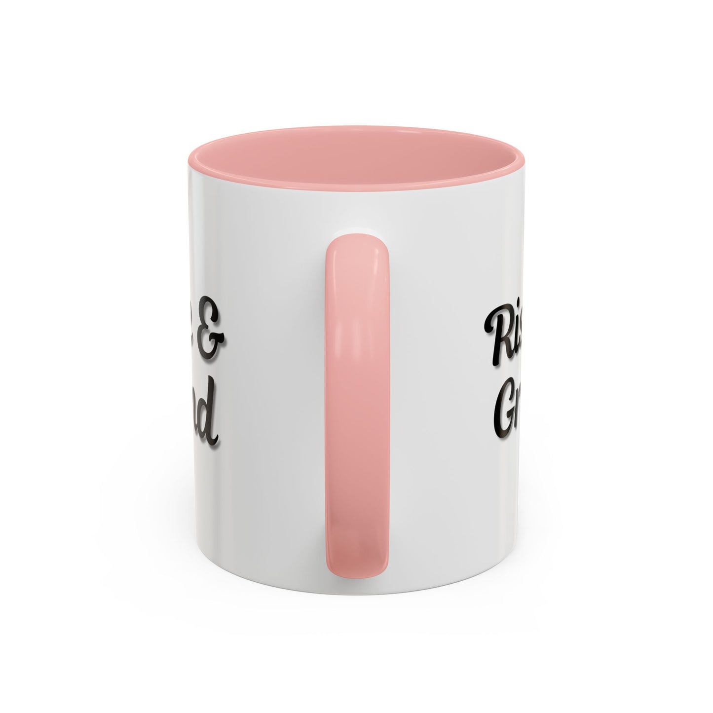 Rise & Grind Coffee Mug – Motivational Black Accent Mug for Daily Inspiration