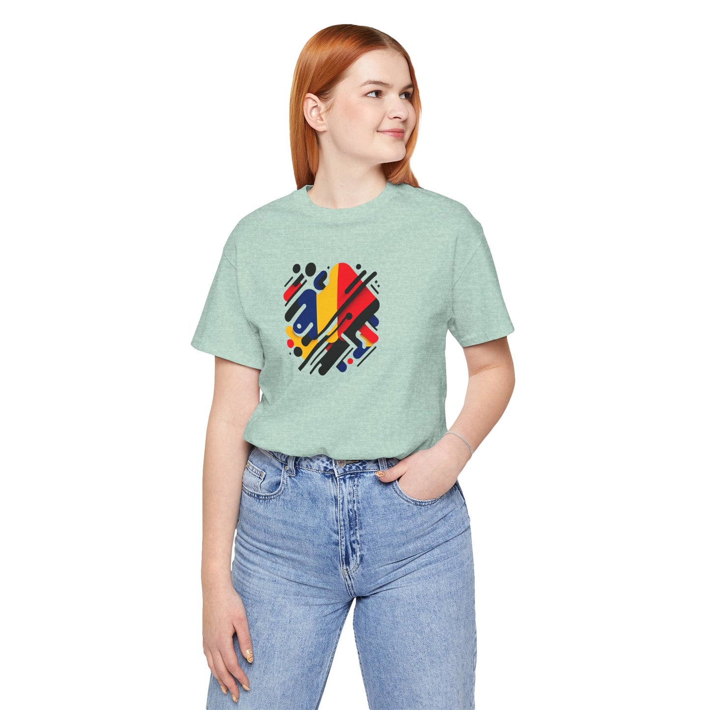 Artistic Heart Unisex Jersey Tee - Vibrant Graphic Tee, Casual Wear, Gift for Art Lovers, Birthday Surprise, Everyday Comfort