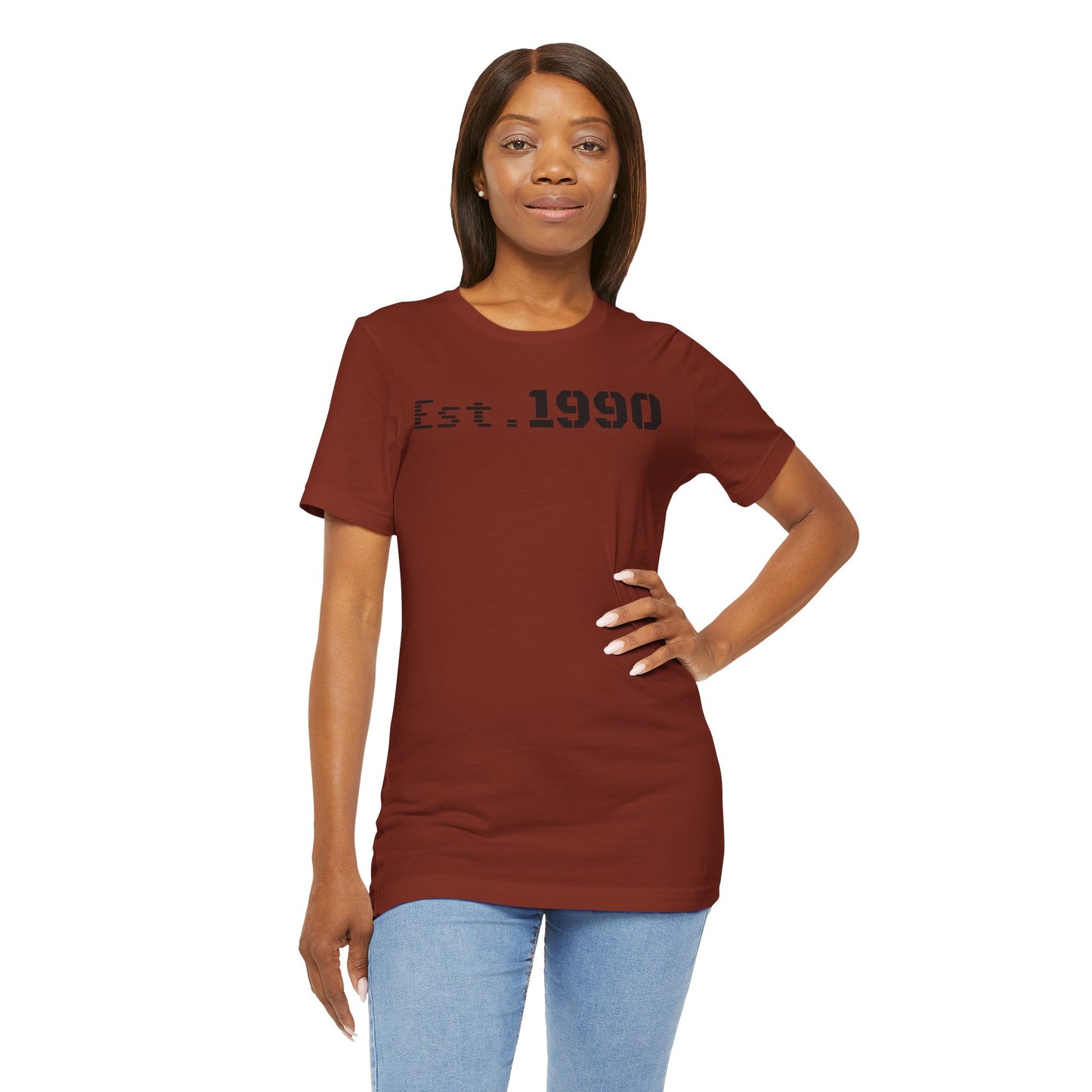 Unisex Est. 1990 Nostalgic Jersey Tee - Perfect Gift, Vintage Style, Retro Fashion, Birthday Celebration, Casual Wear