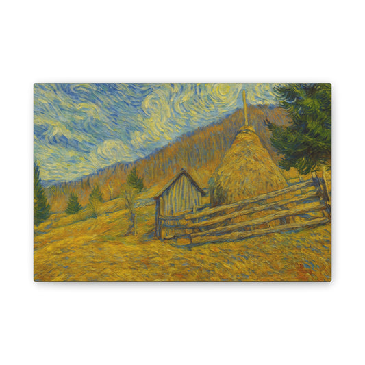 Vincent Van Gogh Inspired Canvas Print, Rustic Home Decor, Wall Art, Gift for Art Lovers, Country Landscape, Unique Art Piece