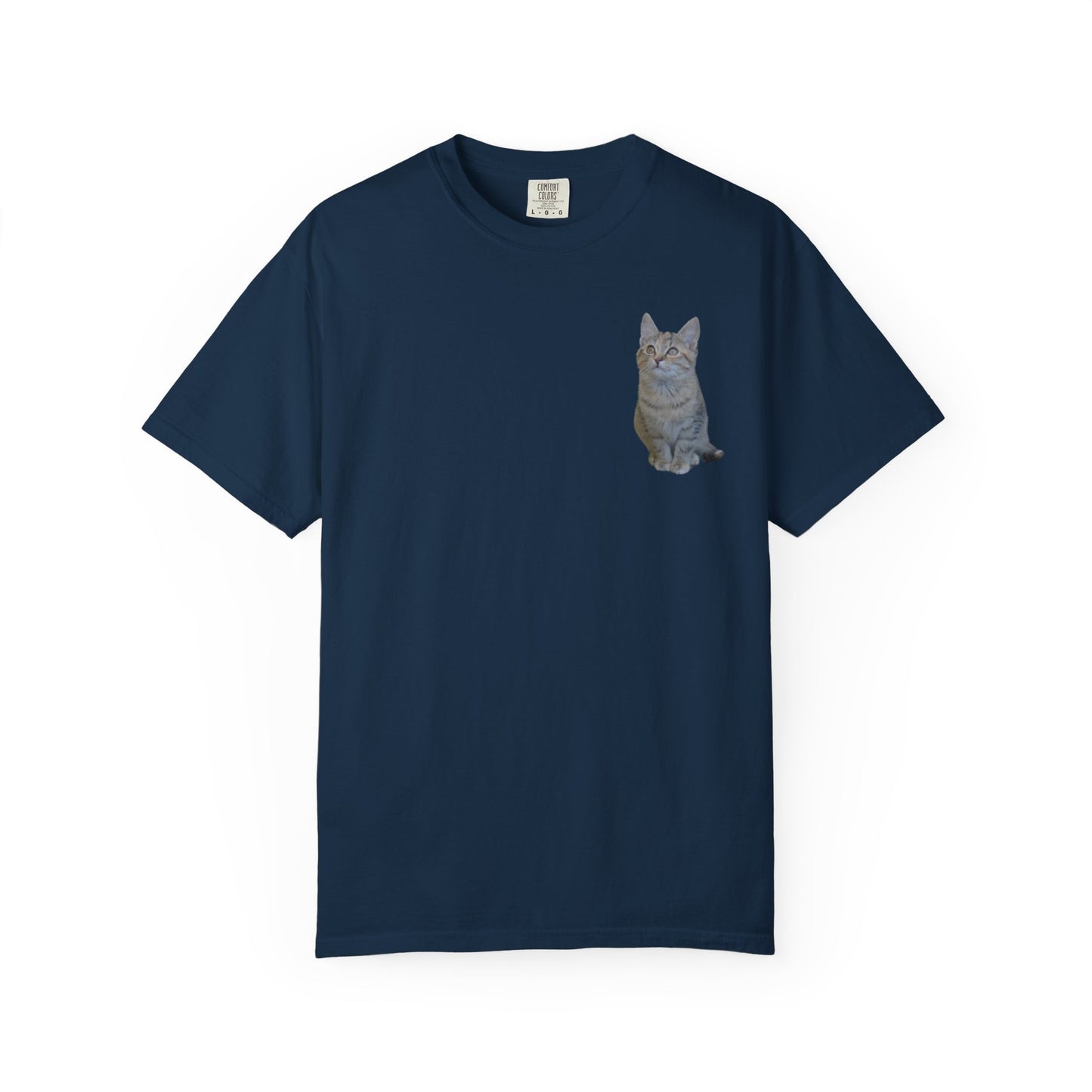 Whimsical Cat Pocket T-Shirt for Cat Lovers