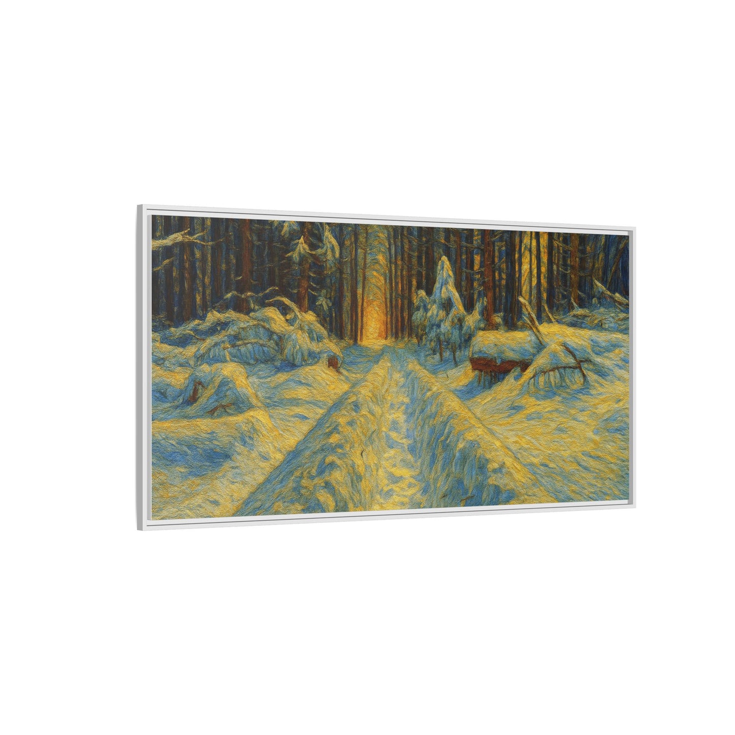 Canvas Art, Winter Landscape Wall Decor, Nature Lovers Gift, Seasonal Decor, Holiday Wall Art, Cozy Home Decoration, Framed Matte Canvas
