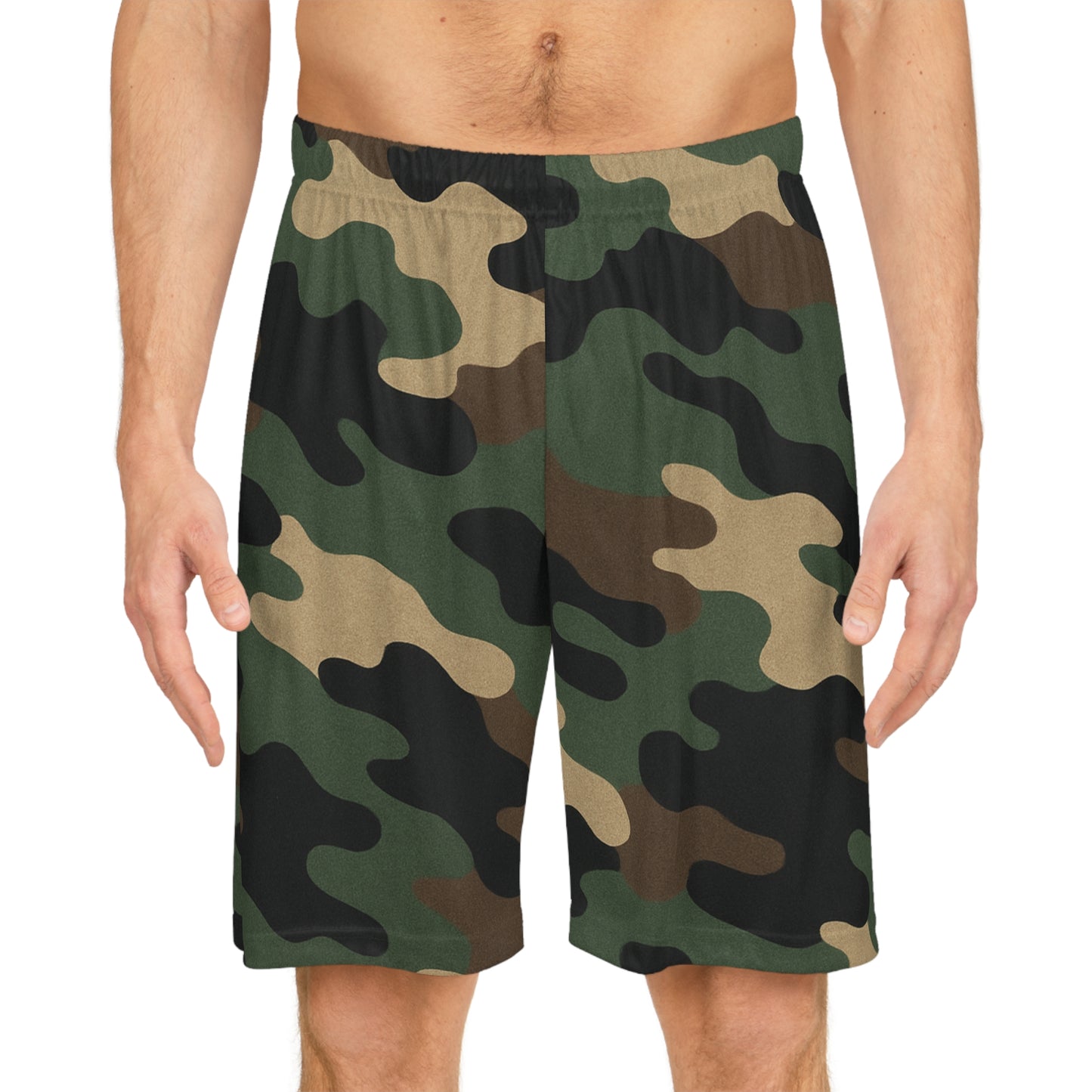 Camo Basketball Shorts, Trendy Athletic Wear, Summer Sports Gear, Gift for Gym Lovers, Stylish Workout Shorts - product image