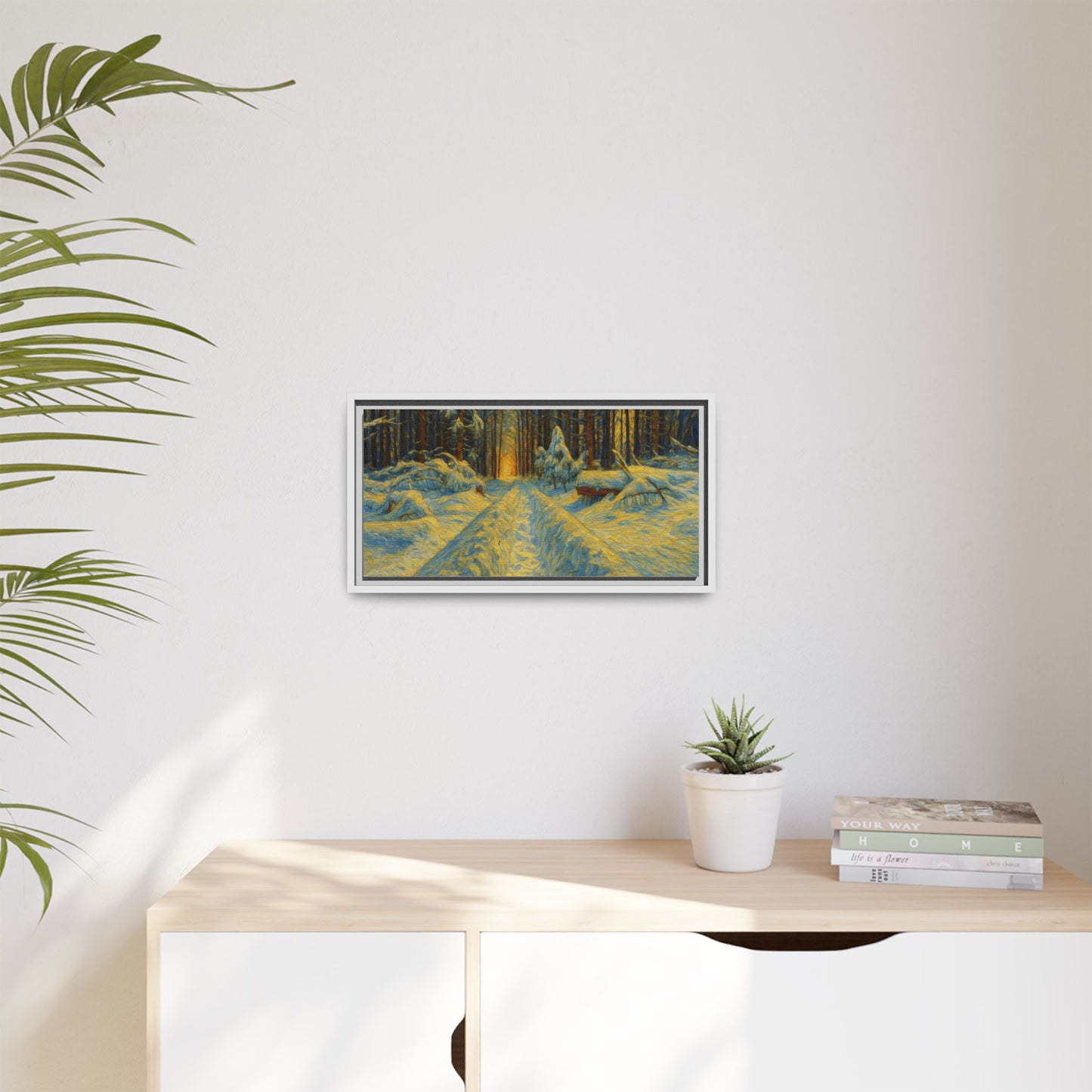 Canvas Art, Winter Landscape Wall Decor, Nature Lovers Gift, Seasonal Decor, Holiday Wall Art, Cozy Home Decoration, Framed Matte Canvas