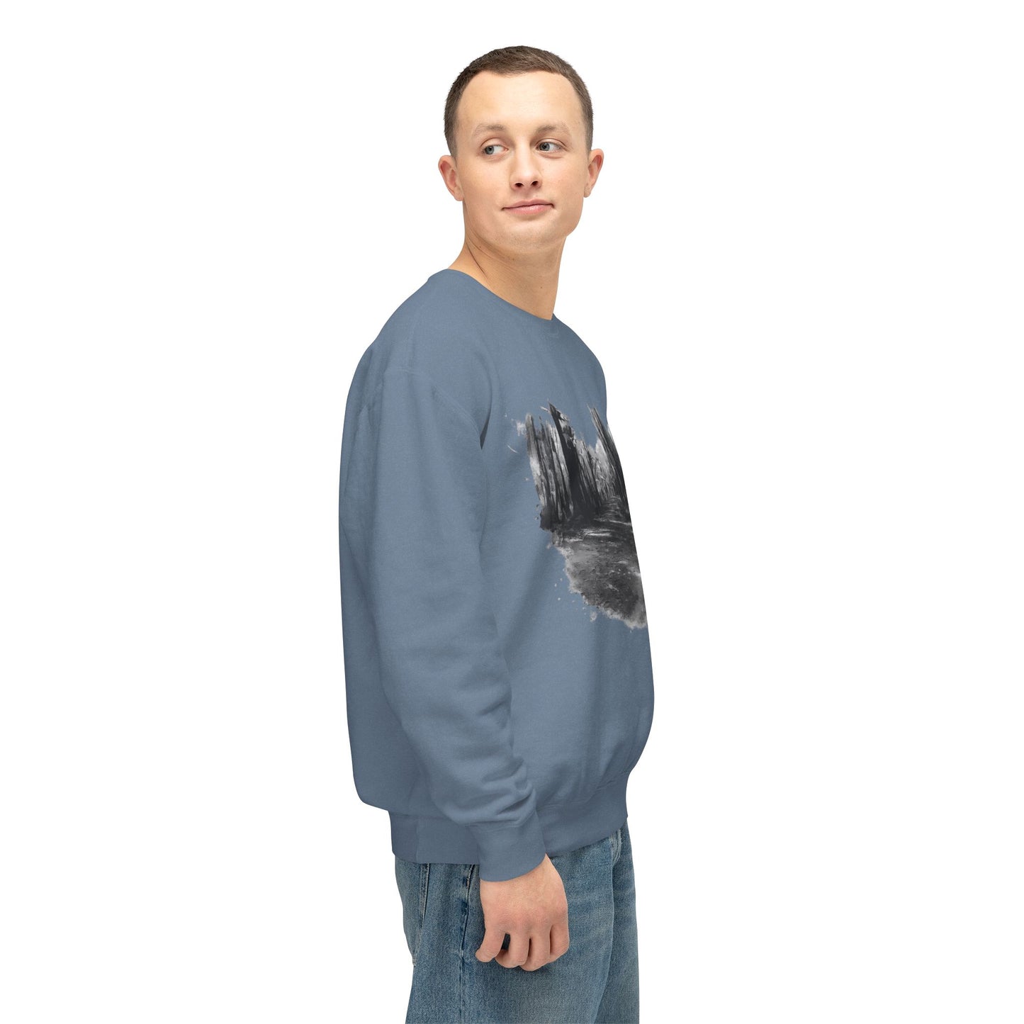 Scenic Minimalist Crewneck Sweatshirt - Cozy Art Tee for Nature Lovers, Gift for Her, Layering Essential, Perfect for Fall, Everyday Wear