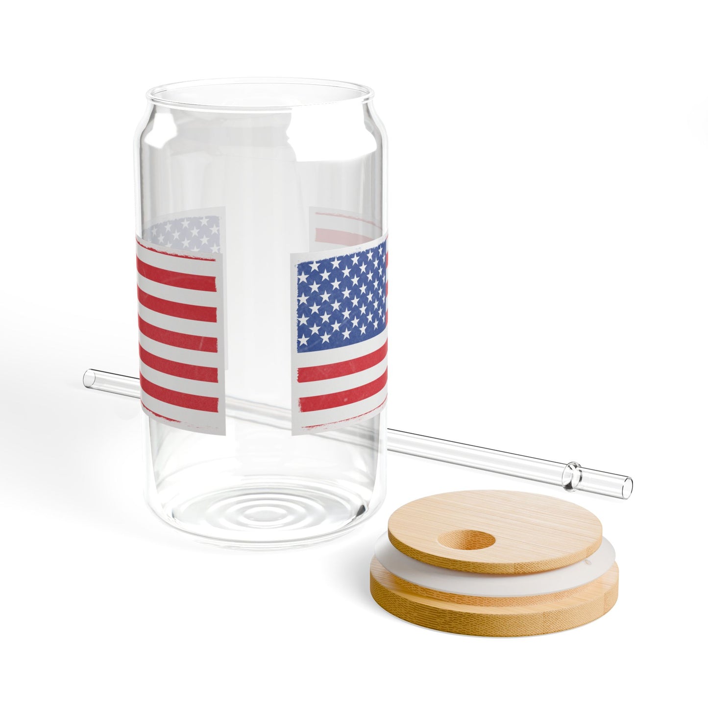 Patriotic 16oz Sipper Glass with Straw, Perfect for BBQs, 4th of July, Gifts, Everyday Use, Summer Parties