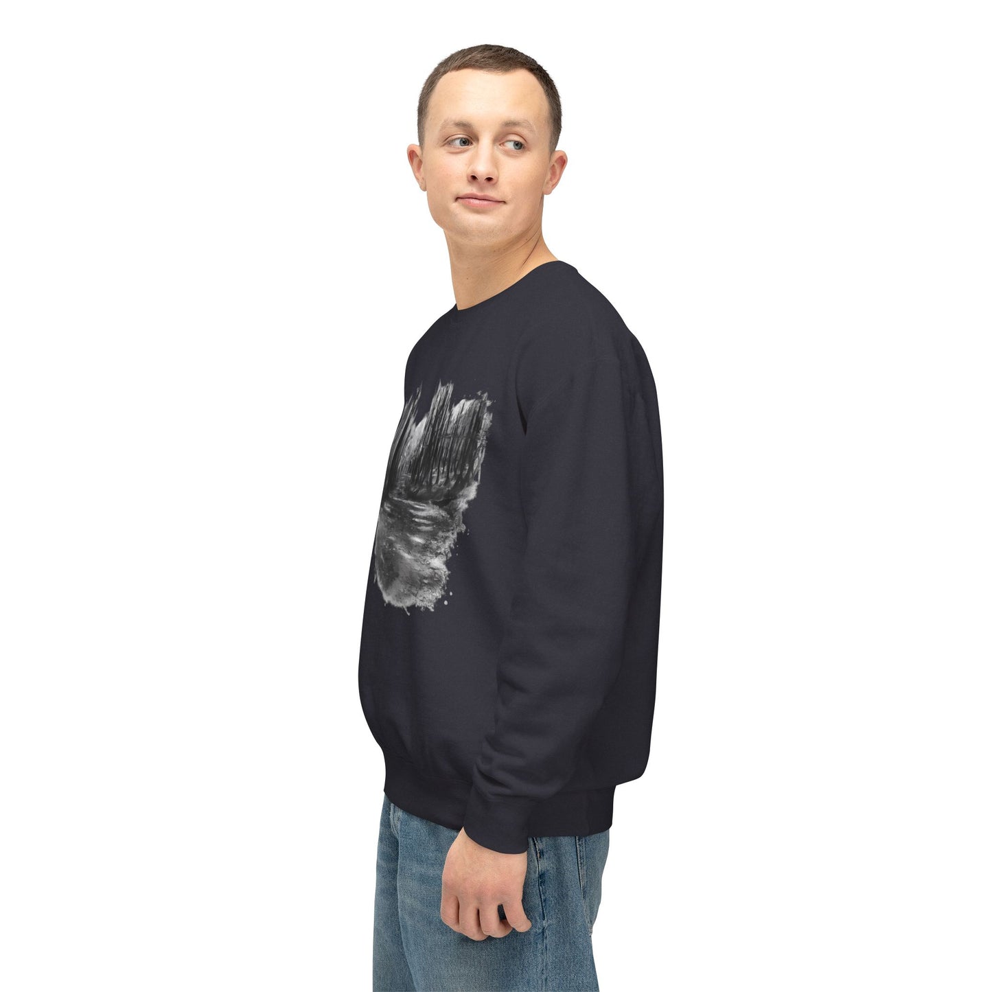 Scenic Minimalist Crewneck Sweatshirt - Cozy Art Tee for Nature Lovers, Gift for Her, Layering Essential, Perfect for Fall, Everyday Wear