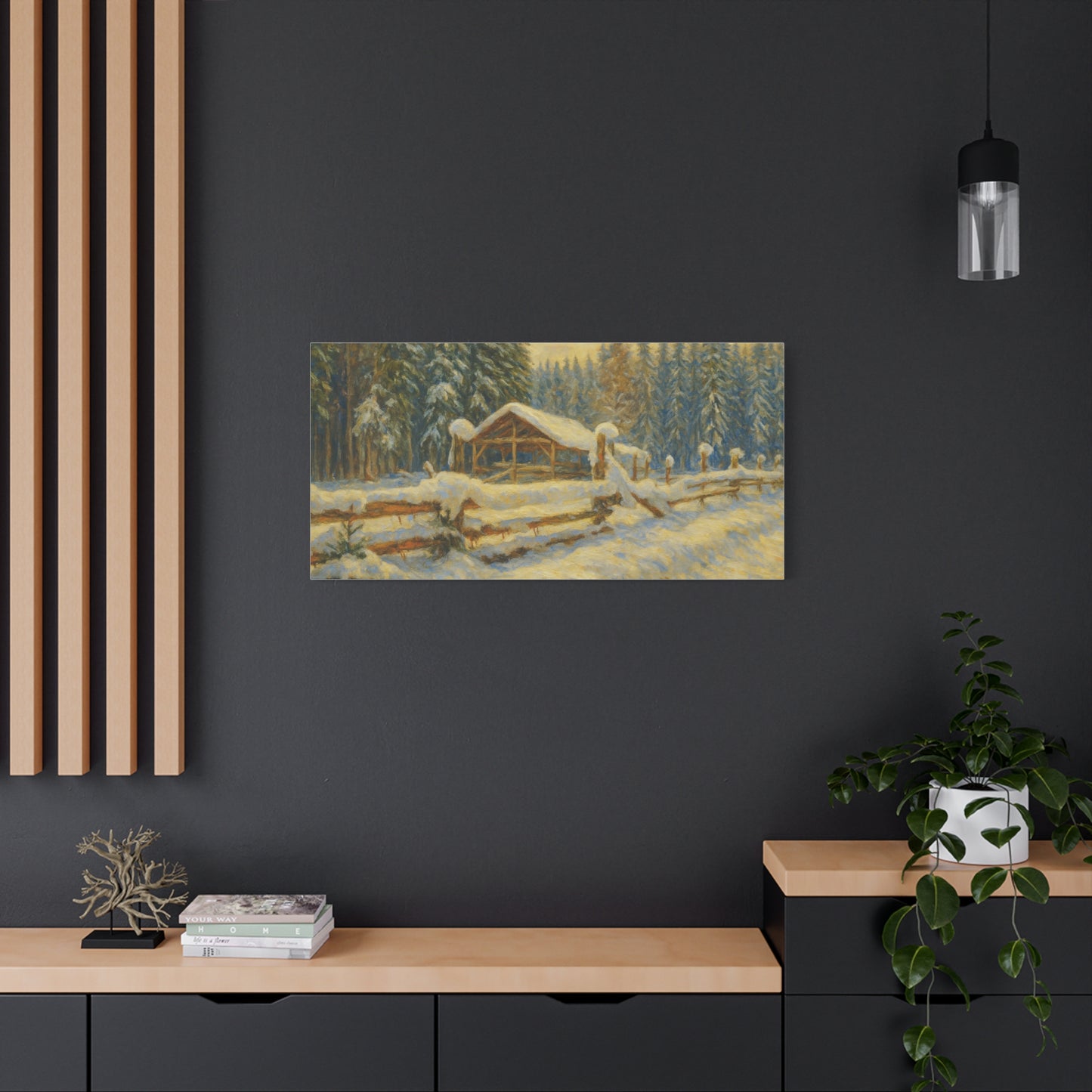 Canvas Wall Art, Winter Landscape Print, Home Decor, Rustic Art, Gift for Nature Lovers, Holiday Decoration