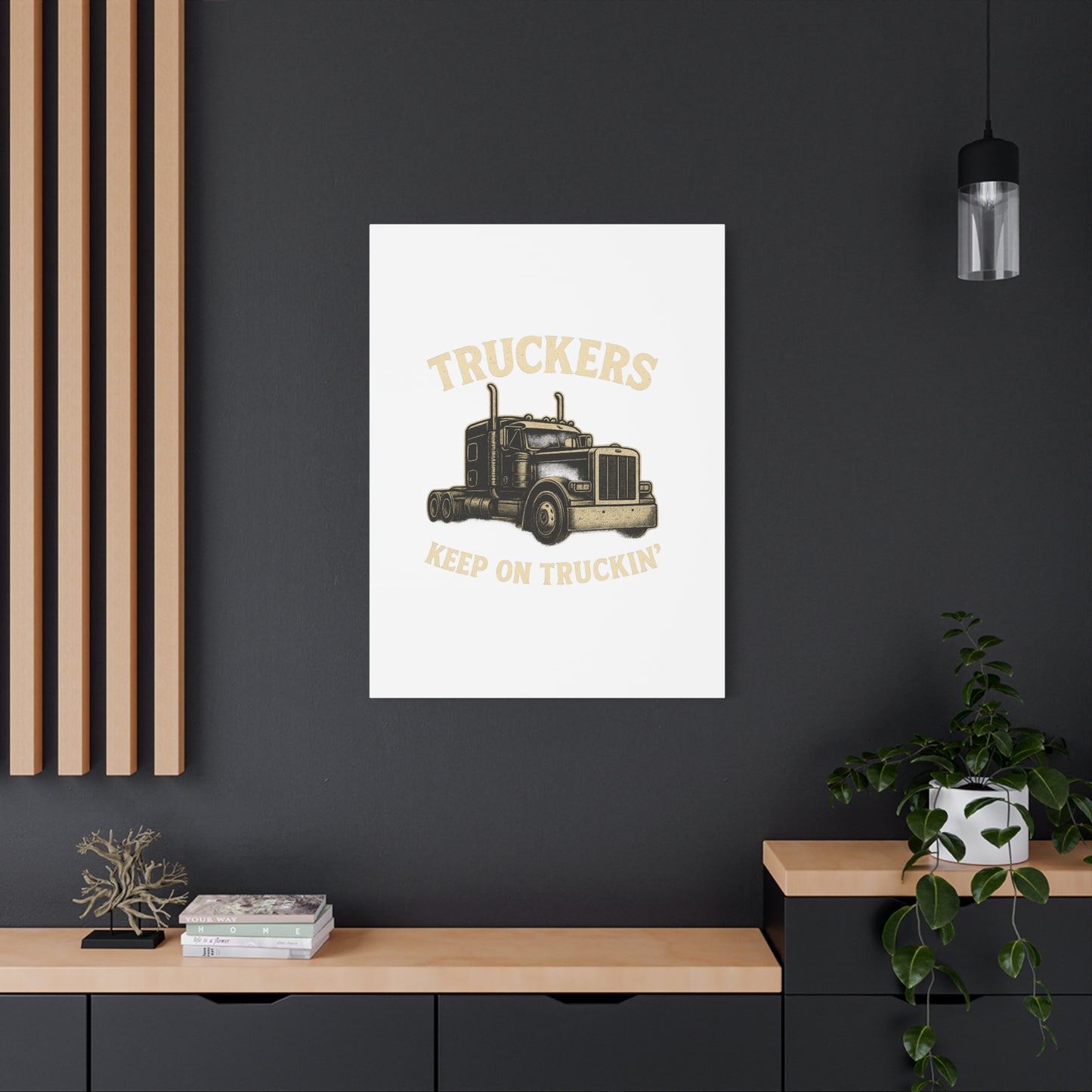 Truckers Canvas Wall Art, Keep on Truckin' Decor, Gift for Drivers, Trucking Artwork, Transportation Gift