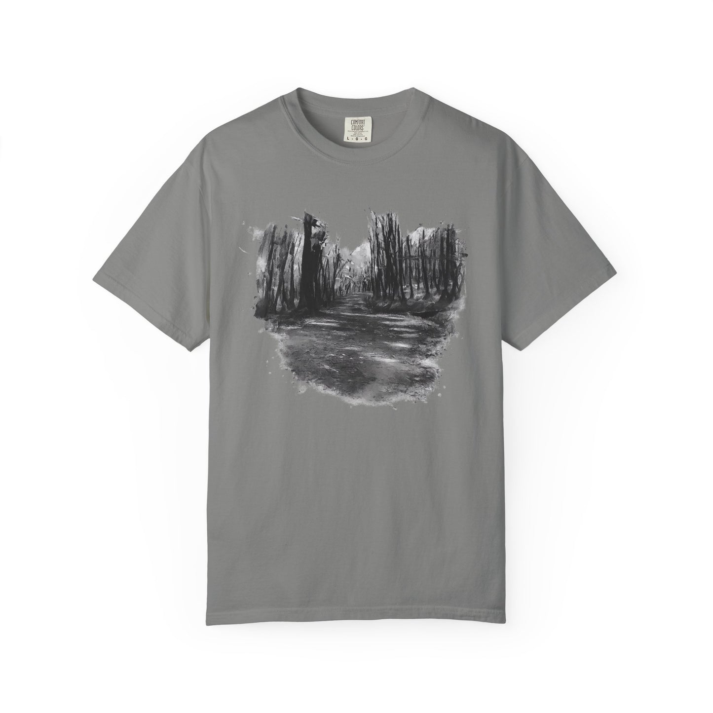 Artistic Forest Scene T-shirt | Nature Lover Gift, Outdoor Adventure Tee, Eco-Friendly Fashion, Vintage Inspired Clothing, Unisex Gift