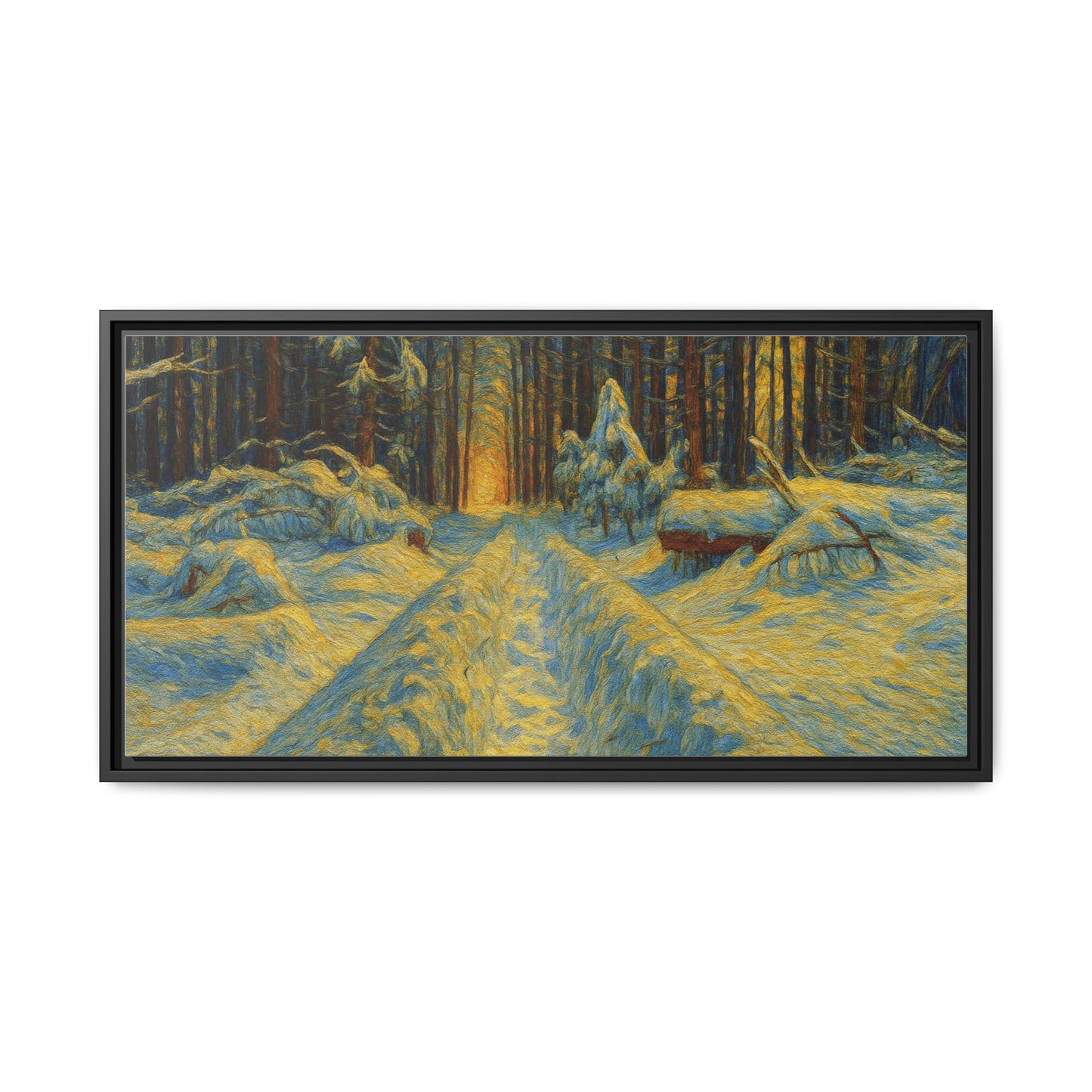Canvas Art, Winter Landscape Wall Decor, Nature Lovers Gift, Seasonal Decor, Holiday Wall Art, Cozy Home Decoration, Framed Matte Canvas