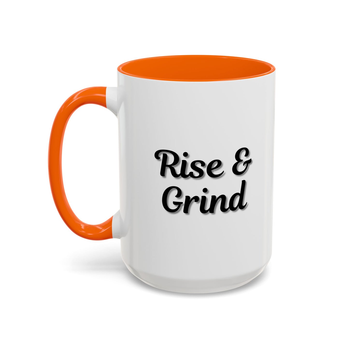 Rise & Grind Coffee Mug – Motivational Black Accent Mug for Daily Inspiration