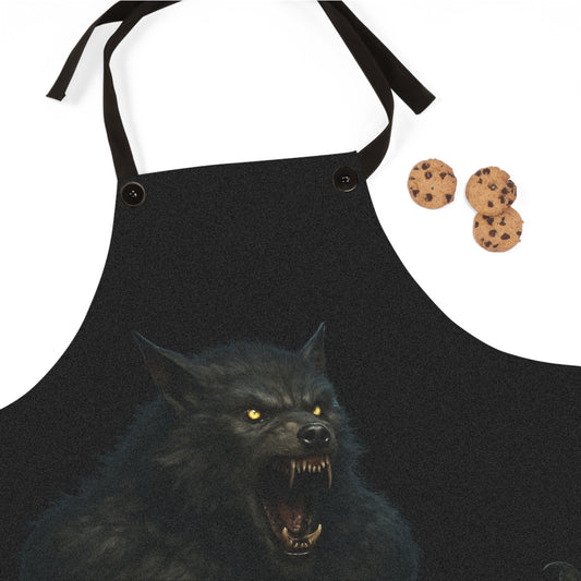 Fierce Werewolf Apron, AOP Cooking Gear, Halloween Kitchen Accessory, Gift for Chefs, BBQ Lover's Apron