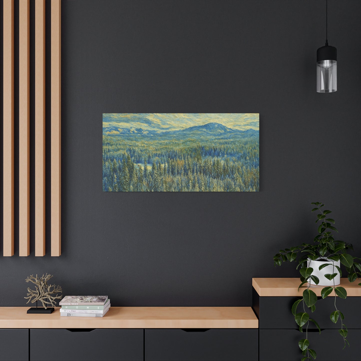 Scenic Landscape Canvas Print, Rustic Home Decor, Wall Art for Nature Lovers, Gift for Art Enthusiasts, Serene Forest Artwork