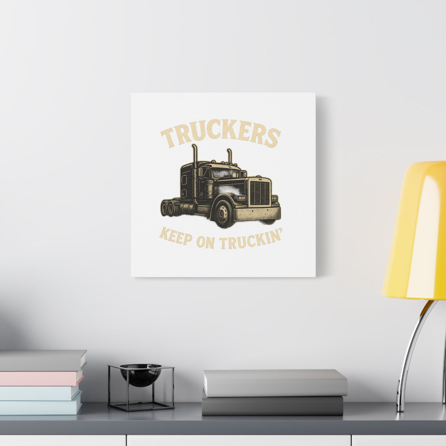 Truckers Canvas Wall Art, Keep on Truckin' Decor, Gift for Drivers, Trucking Artwork, Transportation Gift