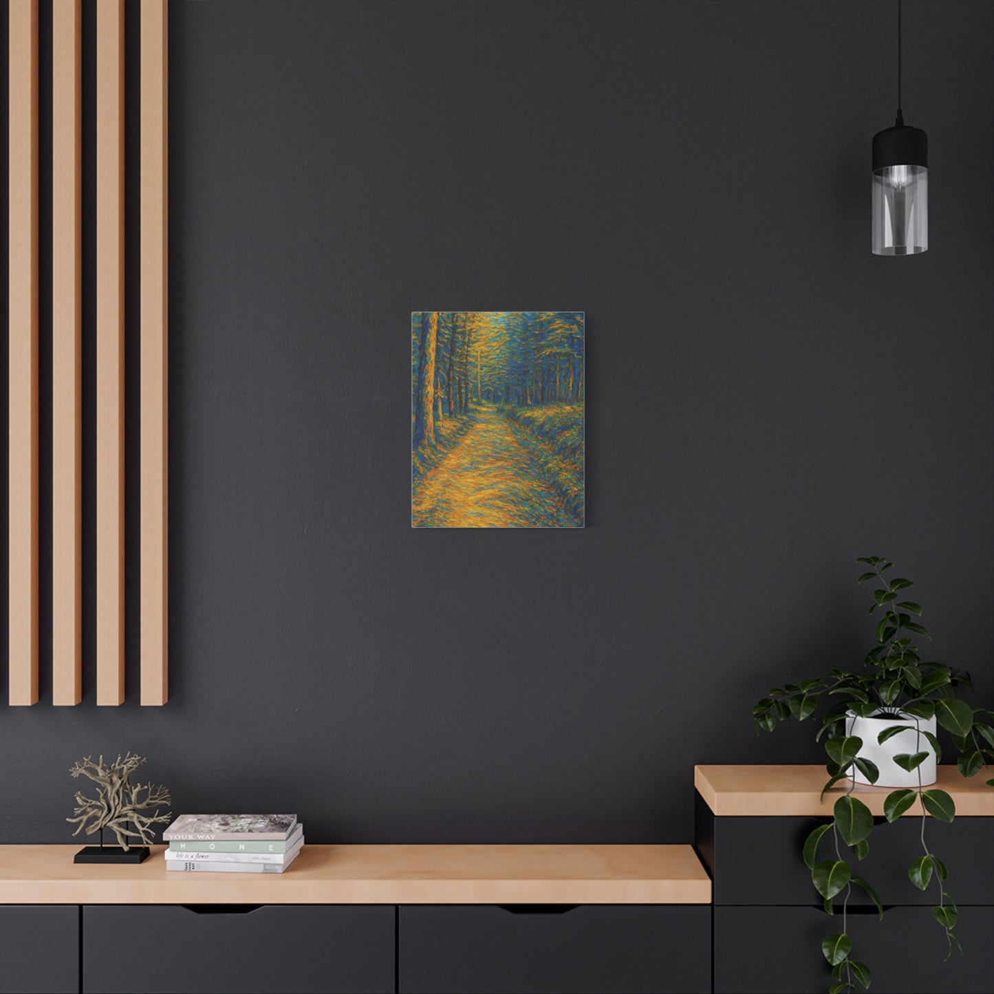 Van Gogh Style Forest Canvas Art | Nature Wall Decor, Home Office Accent, Gift for Nature Lovers, Gallery Wrapped, Living Room Wall Art