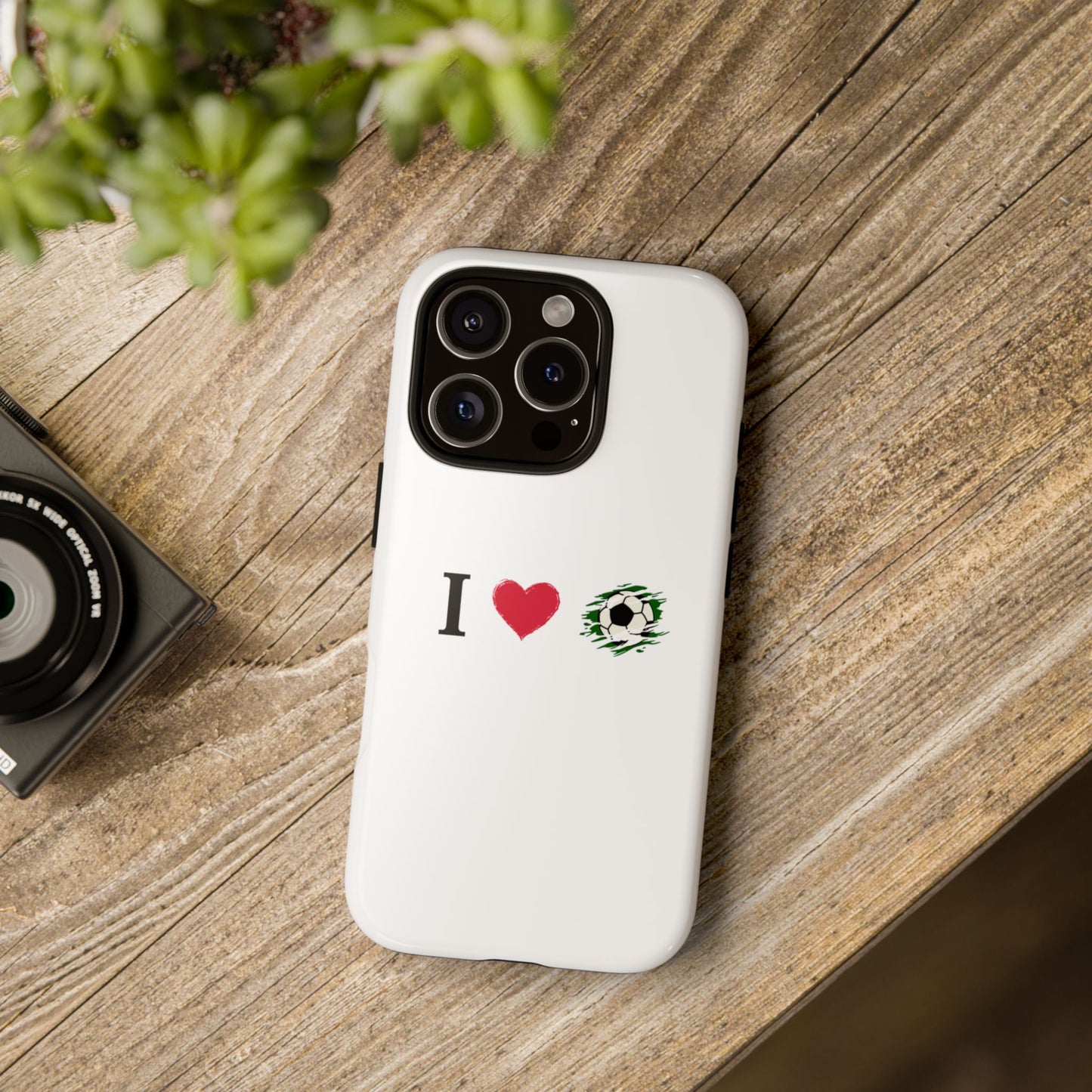 Soccer Phone Case, I Love Soccer, Tough Case Cover, Sporty Phone Accessories, Gift for Soccer Lovers, Unique Soccer Design