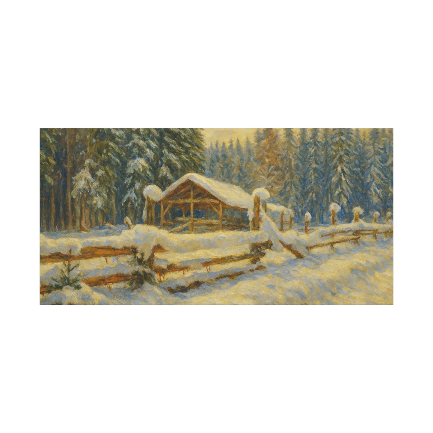 Canvas Wall Art, Winter Landscape Print, Home Decor, Rustic Art, Gift for Nature Lovers, Holiday Decoration