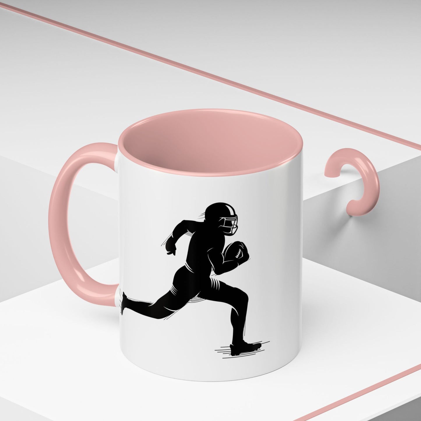 Football Player Themed Accent Coffee Mug, Sports Fan Gift, Unique Mug for Athletes, Coffee Lover, Game Day Essential