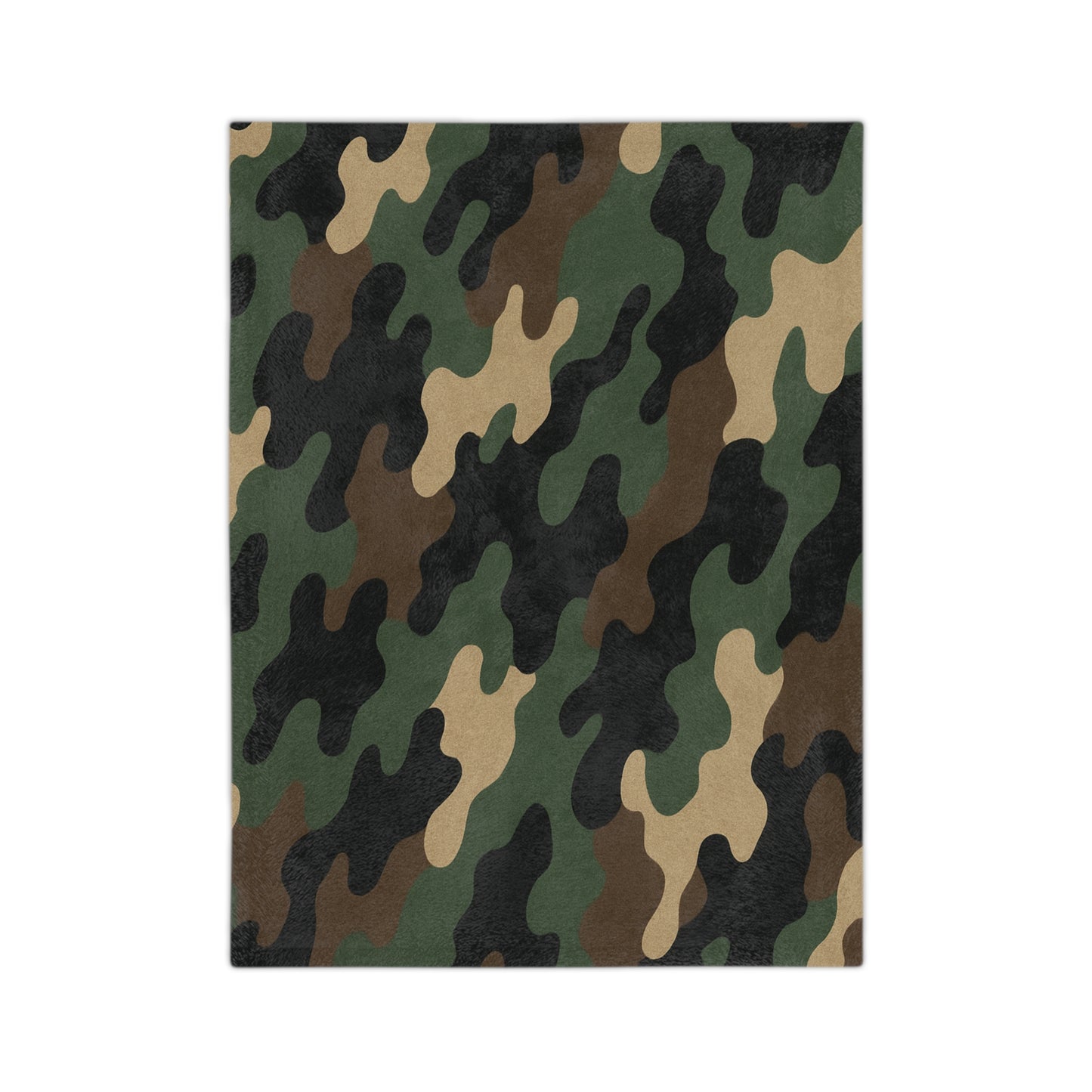 Cozy Camo Velveteen Microfiber Blanket - Soft, Warm, Perfect for Camping, Outdoors, Military Theme, Home Decor, Gift Idea