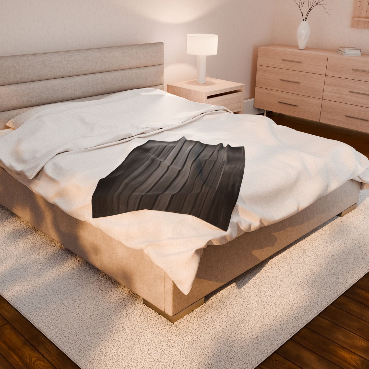 Cozy Velveteen Plush Blanket, Soft Throw for Living Room, Bedroom Decor, Gift for Her, Minimalist Home Accessory