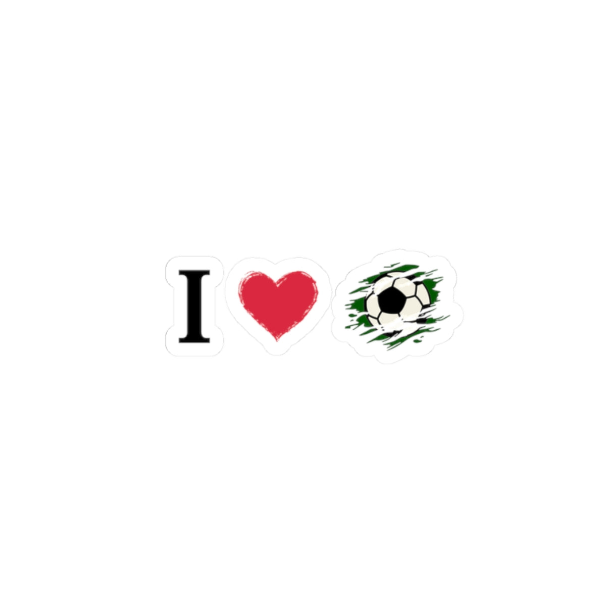 Soccer Love Kiss-Cut Stickers - Perfect for Fans, Gifts, Laptops, Bumpers, and Scrapbooking