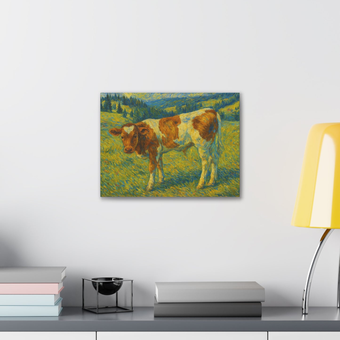 Cow Art Canvas Print, Rustic Farmhouse Decor, Animal Lover Gift, Country Wall Art, Thoughtful Homewarming