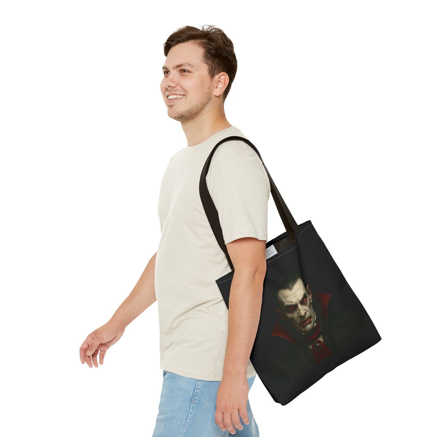 Vampire Haunted Tote Bag, Spooky Shopping Bag, Halloween Accessory, Gothic Style Handbag, Perfect for Halloween Parties, Unisex Tote
