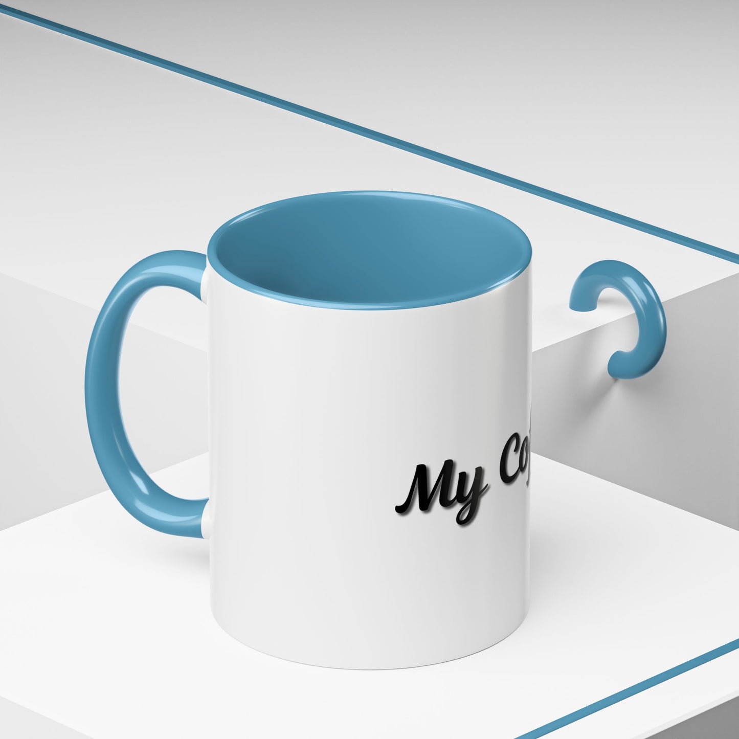Personalized My Coffee Accent Mug - 11oz & 15oz Coffee Cups for Coffee Lovers