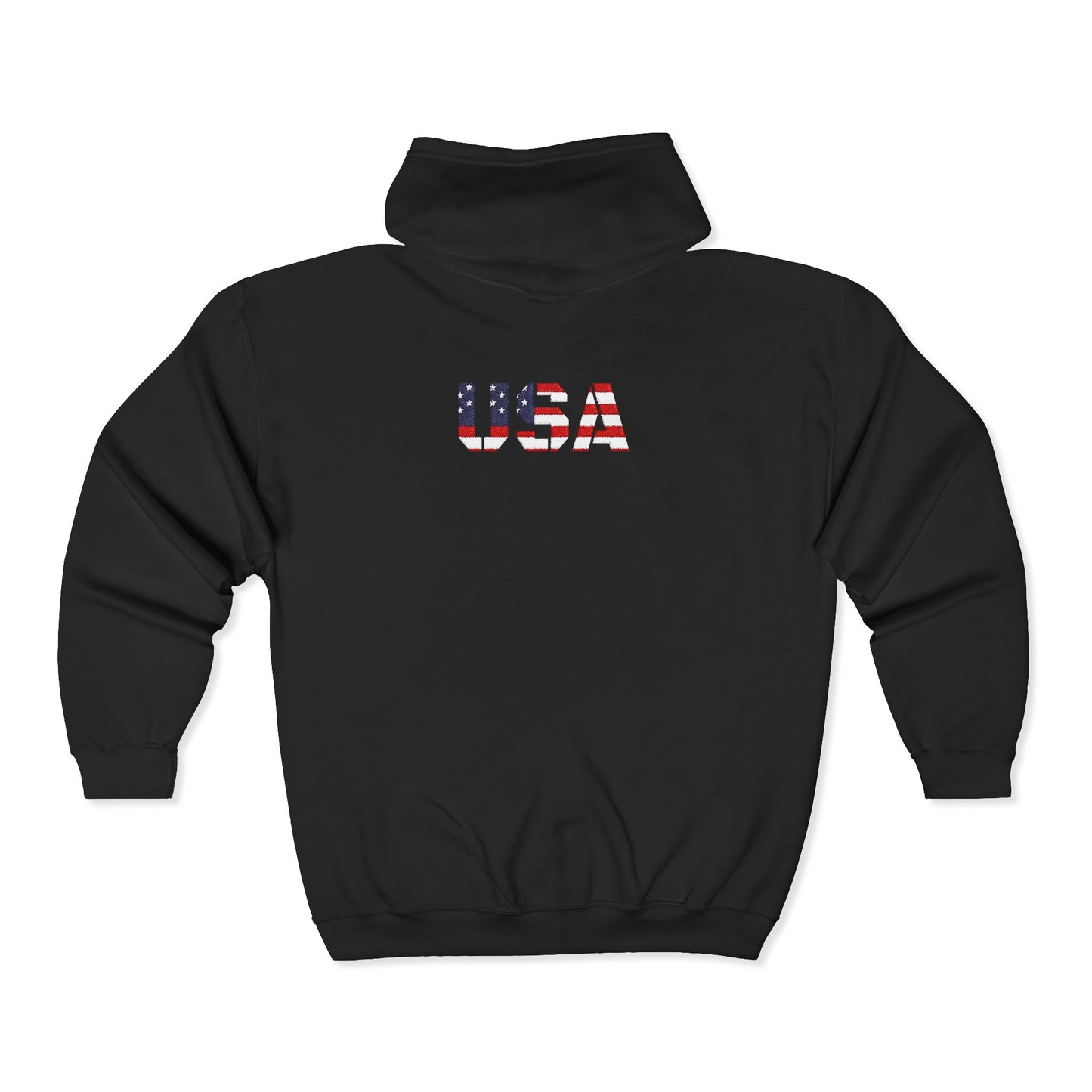 USA Flag Full Zip Hoodie - Unisex Sweatshirt for Independence Day, Patriotic Apparel, Casual Wear, Gifts for Veterans